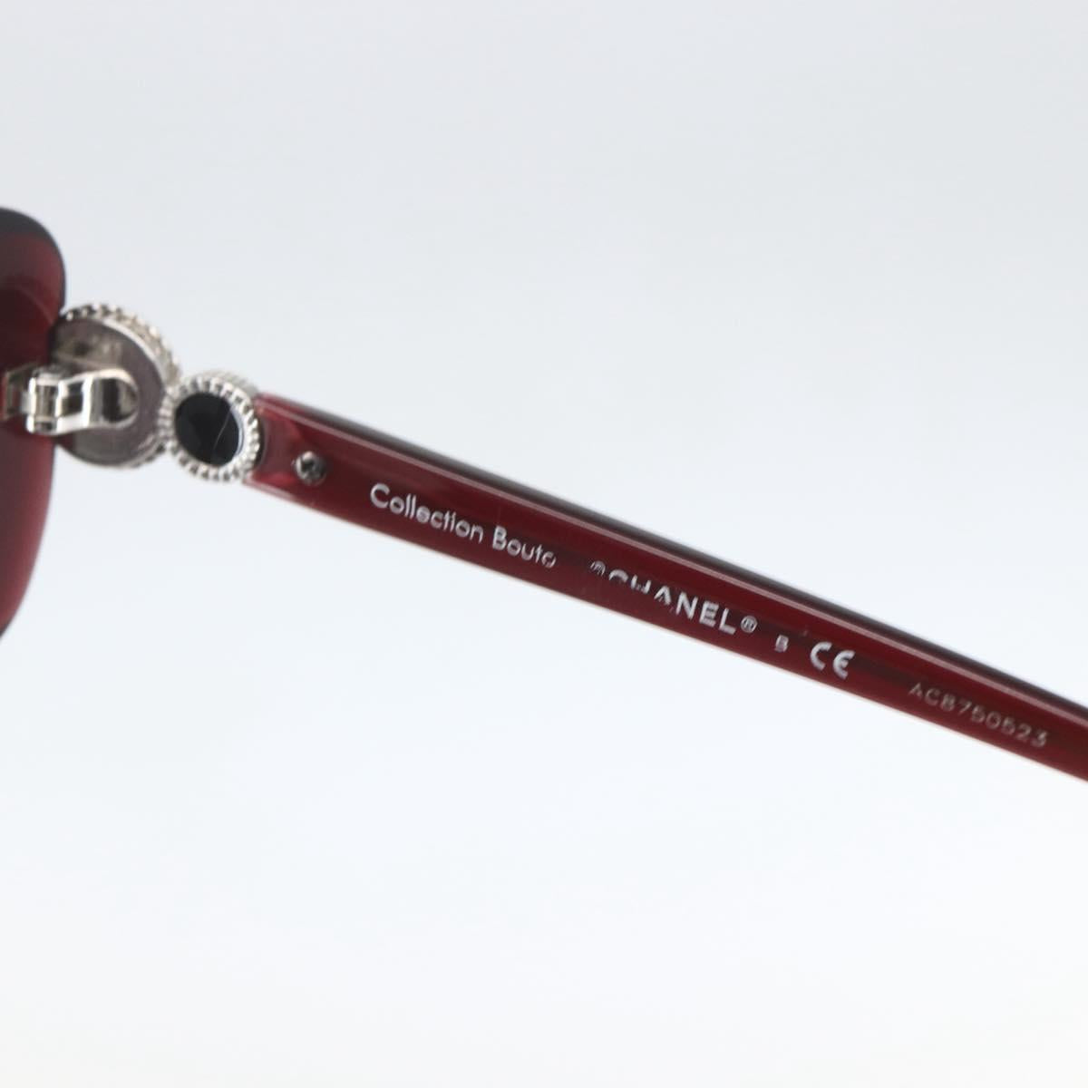 CHANEL Glasses plastic Red CC Auth 160330