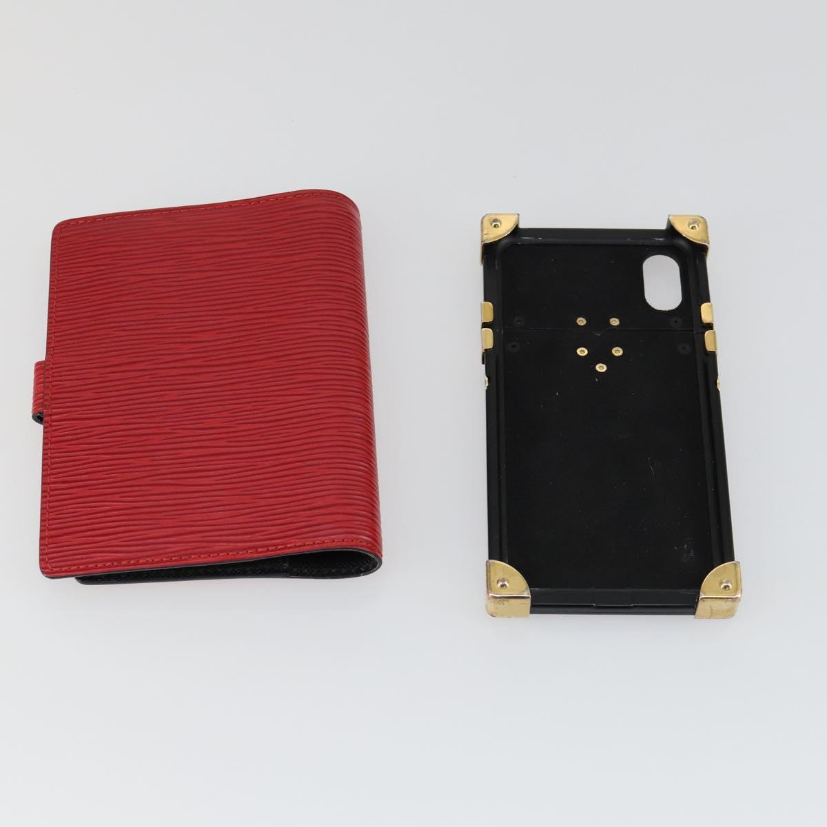 LOUIS VUITTON Epi Key Case 8 sets Red Yellow black LV Auth 160332