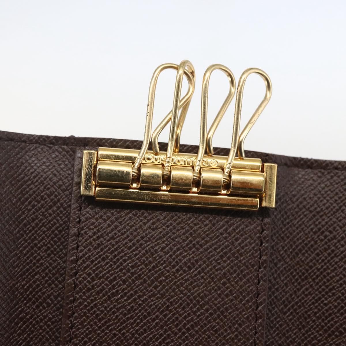 LOUIS VUITTON Damier Ebene Multicles 4 Key Case N62631 LV Auth 160340V