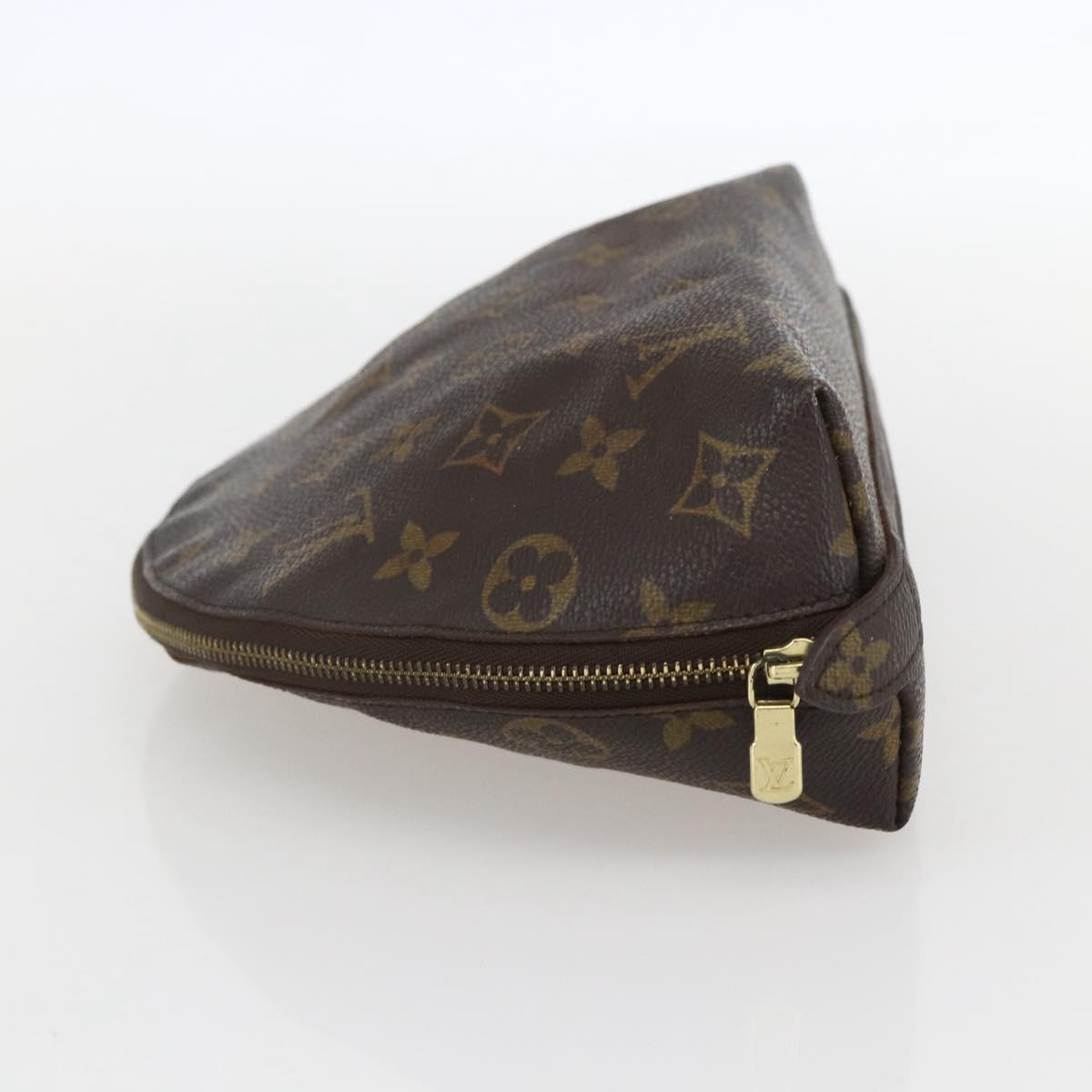 LOUIS VUITTON Monogram Trousse Demi Ronde Cosmetic Pouch M47520 LV Auth 160342