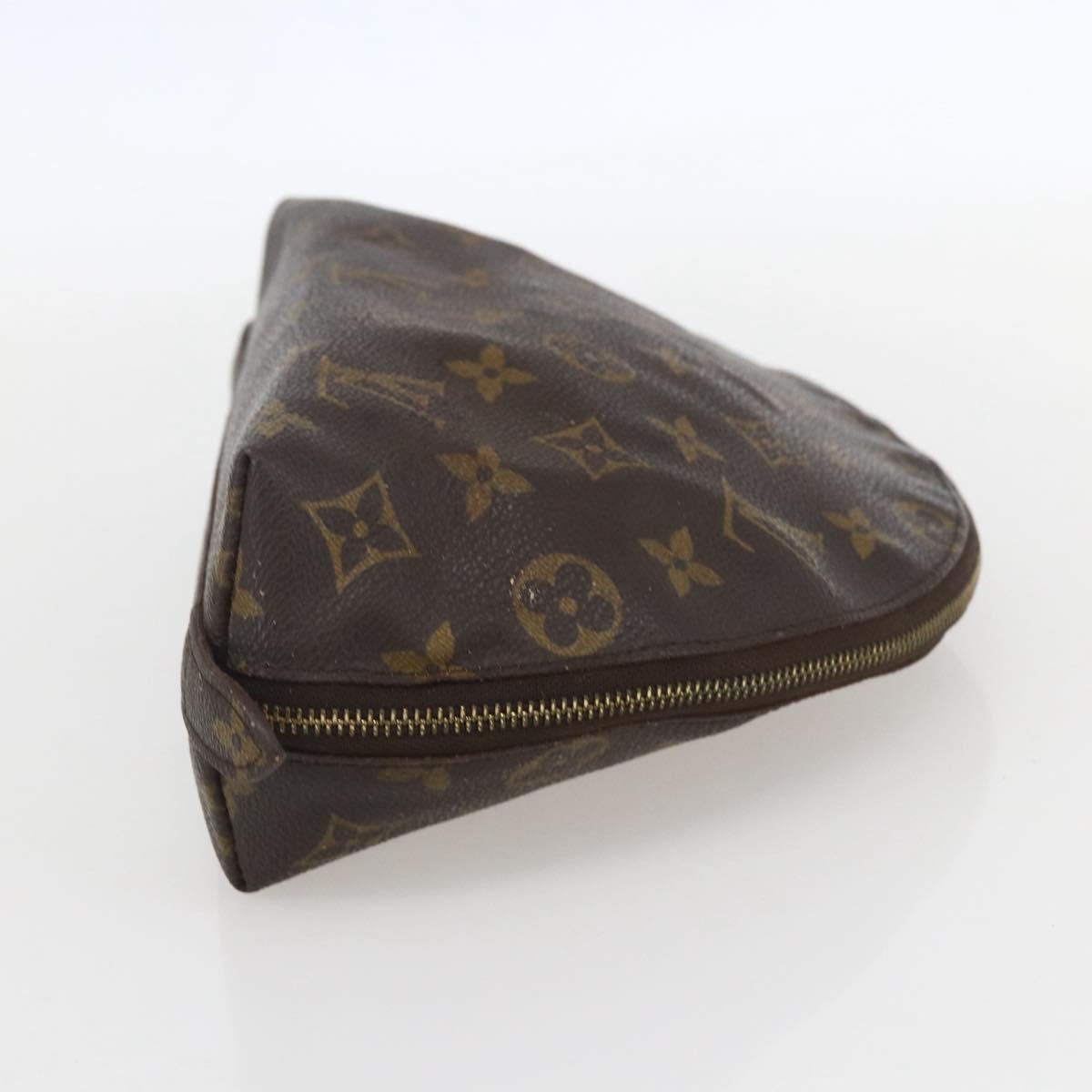 LOUIS VUITTON Monogram Trousse Demi Ronde Cosmetic Pouch M47520 LV Auth 160342