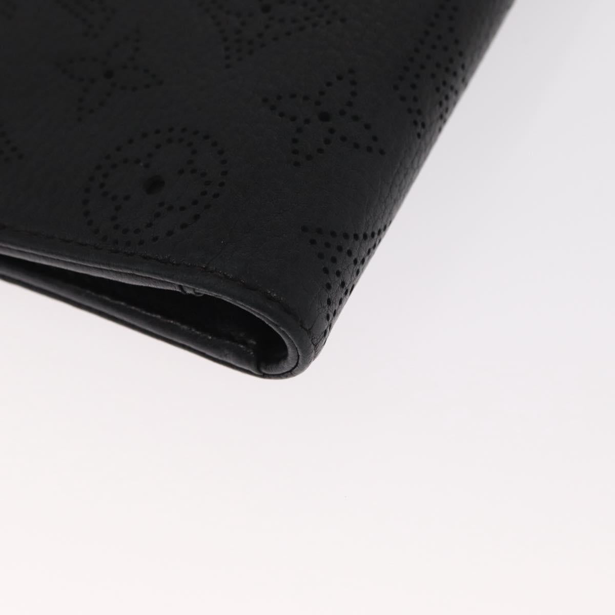 LOUIS VUITTON Mahina Portefeuille Amelia Long Wallet Black M95549 LV Auth 160362