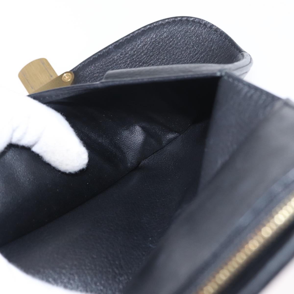 LOUIS VUITTON Mahina Portefeuille Amelia Long Wallet Black M95549 LV Auth 160362