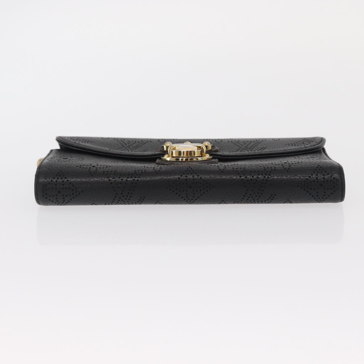 LOUIS VUITTON Mahina Portefeuille Amelia Long Wallet Black M95549 LV Auth 160362