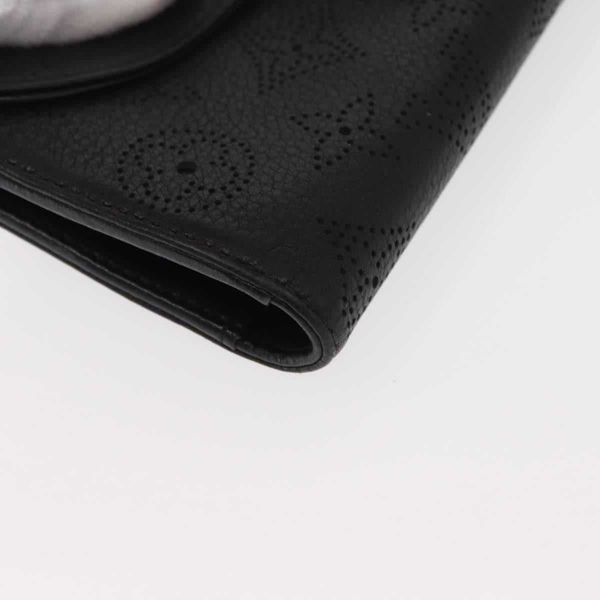 LOUIS VUITTON Mahina Portefeuille Amelia Long Wallet Black M95549 LV Auth 160362