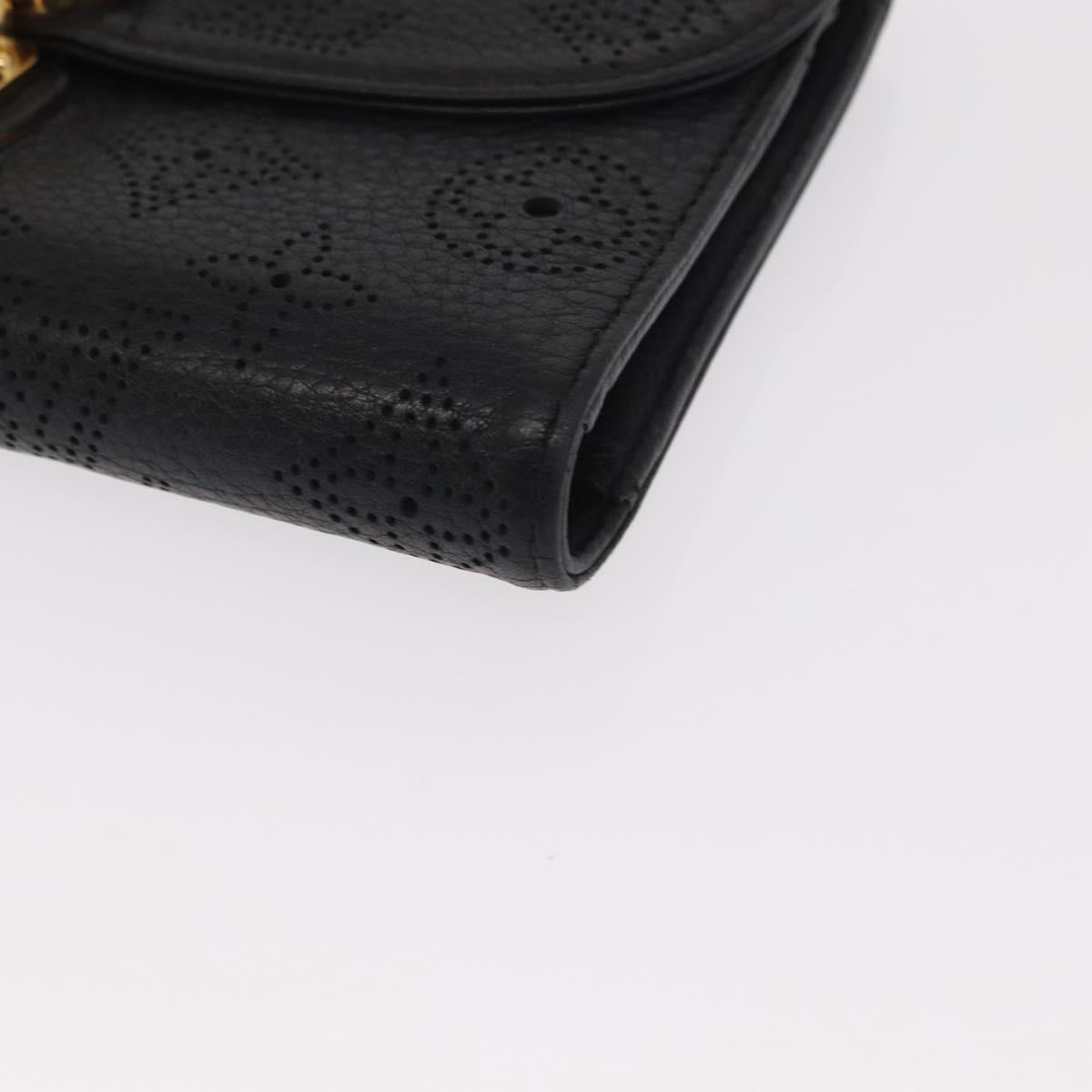 LOUIS VUITTON Mahina Portefeuille Amelia Long Wallet Black M95549 LV Auth 160362