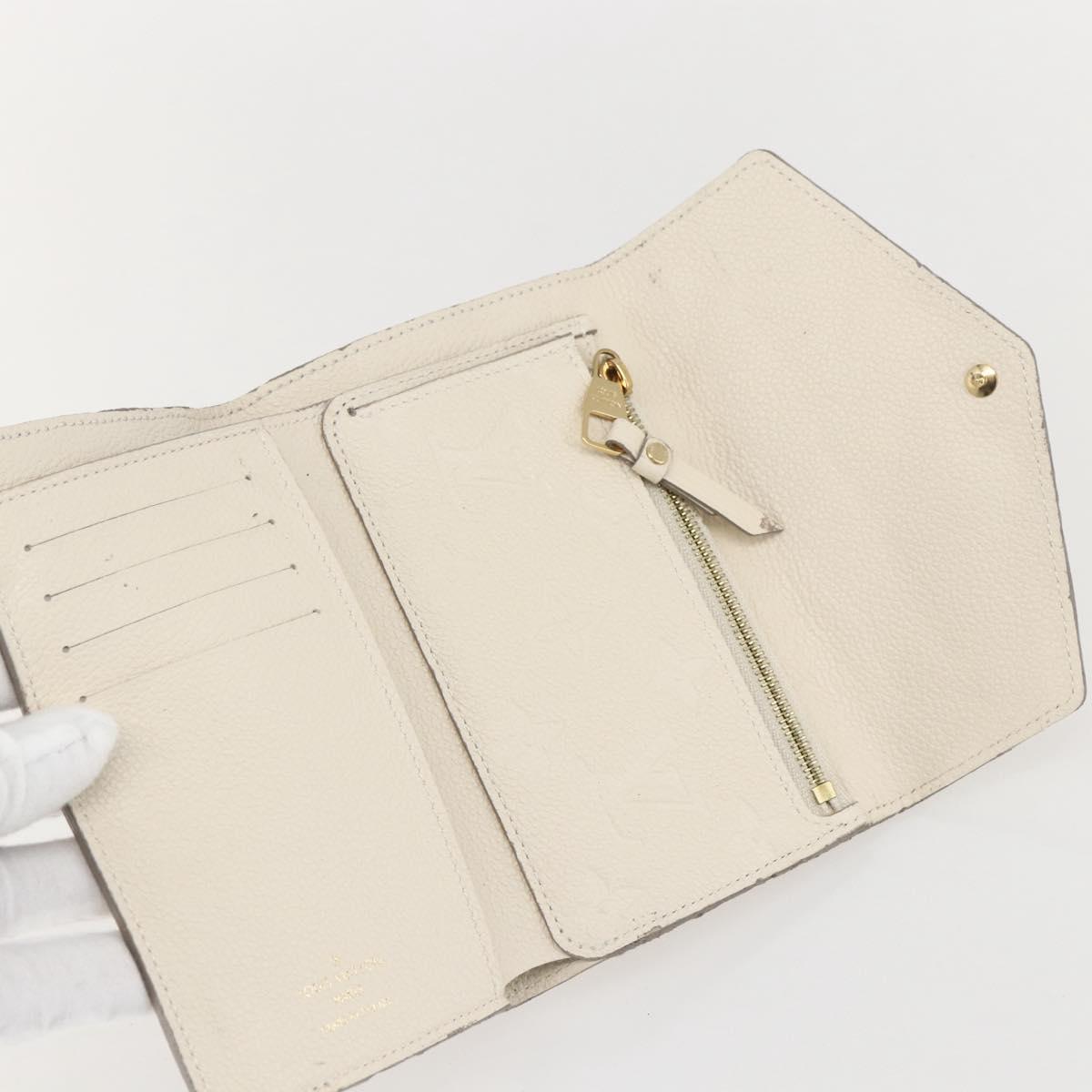 LOUIS VUITTON Empreinte Portefeuille Curie's Compact Wallet Cream LV Auth 160363