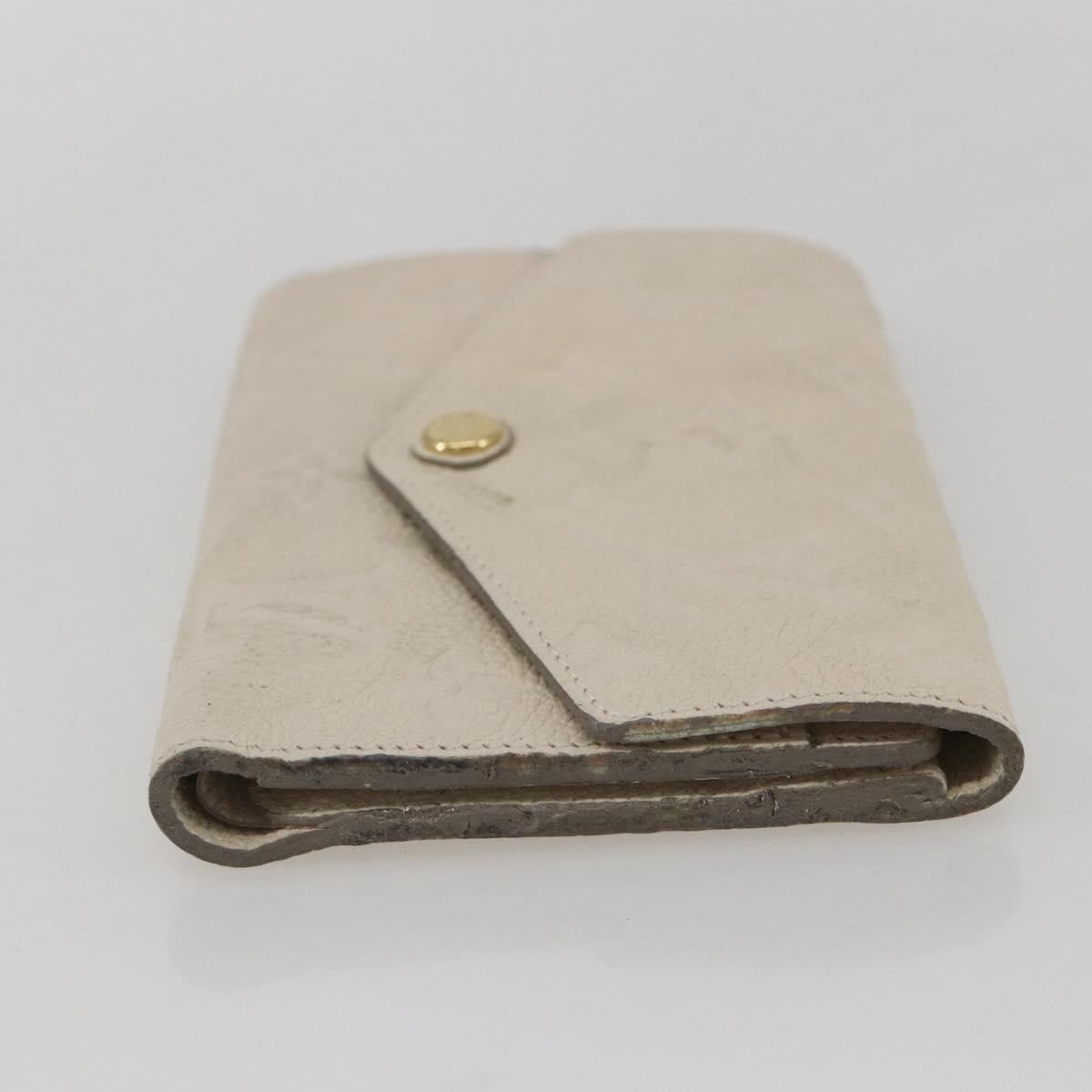 LOUIS VUITTON Empreinte Portefeuille Curie's Compact Wallet Cream LV Auth 160363