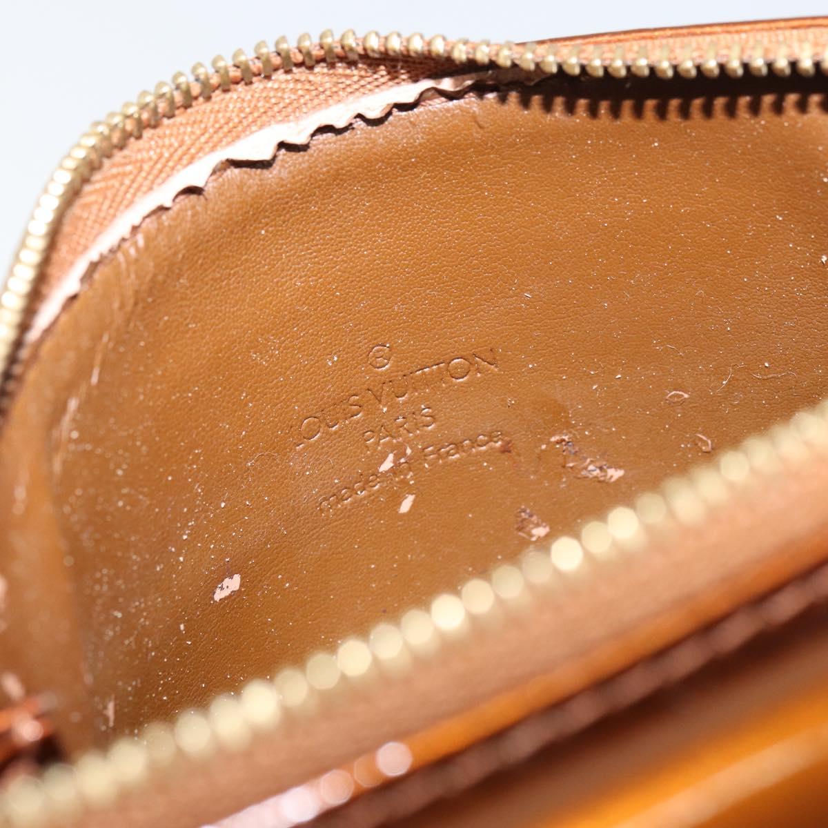 LOUIS VUITTON Monogram Vernis Motto Accessory Pouch Bronze M91138 Auth 160428