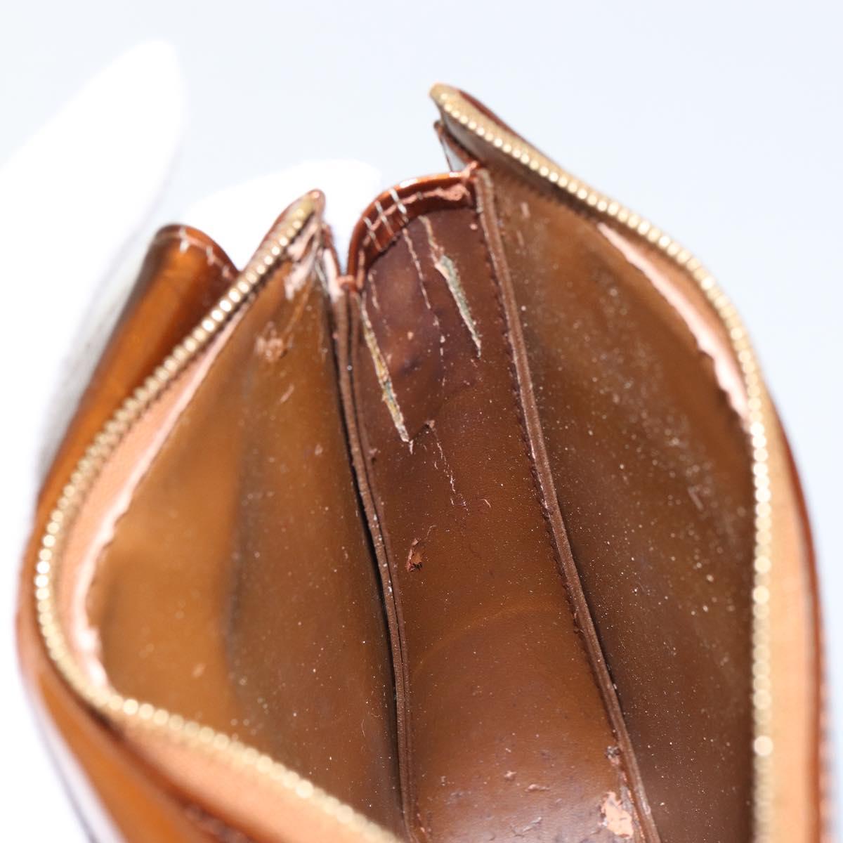 LOUIS VUITTON Monogram Vernis Motto Accessory Pouch Bronze M91138 Auth 160428
