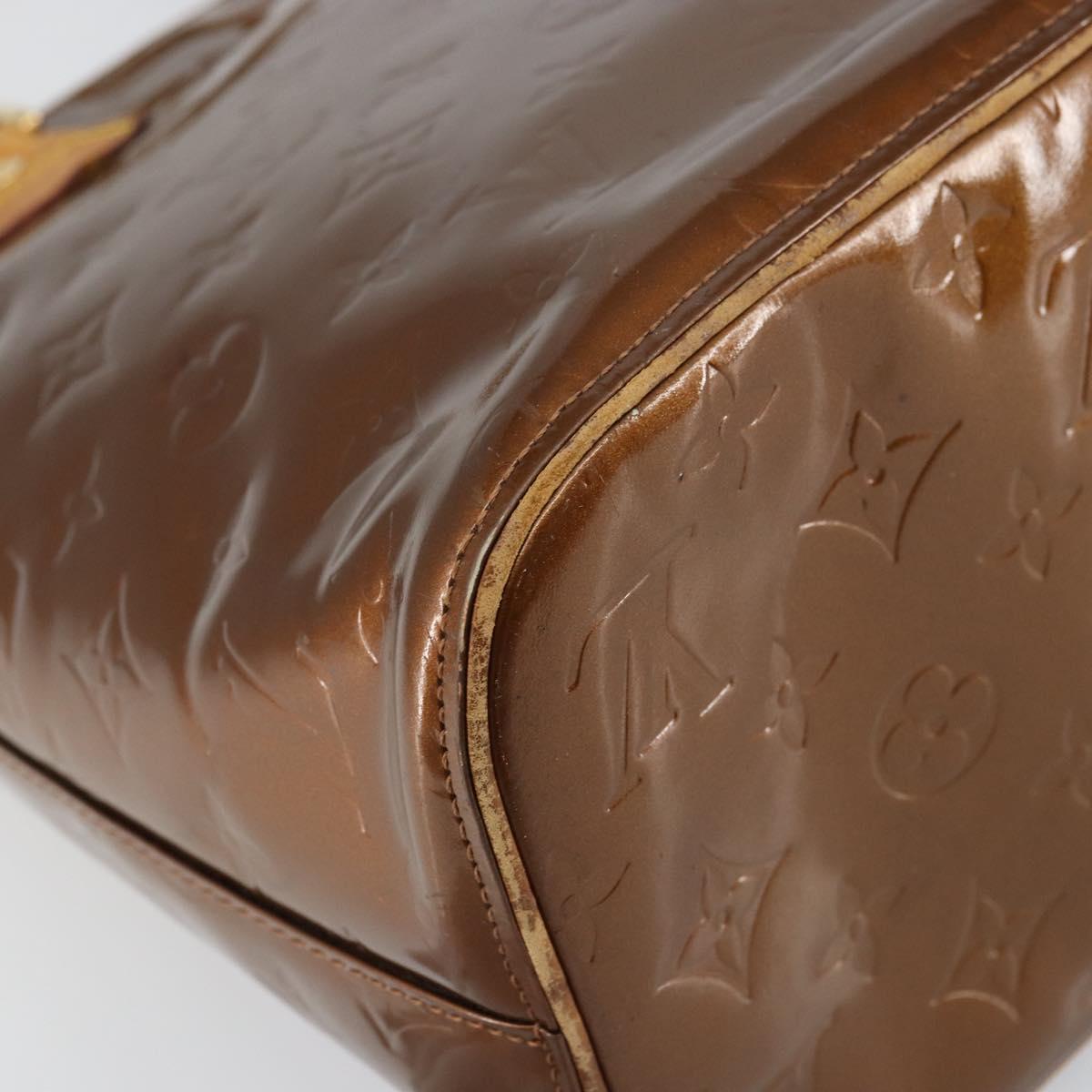 LOUIS VUITTON Monogram Vernis Houston Hand Bag Bronze M91122 LV Auth 160431