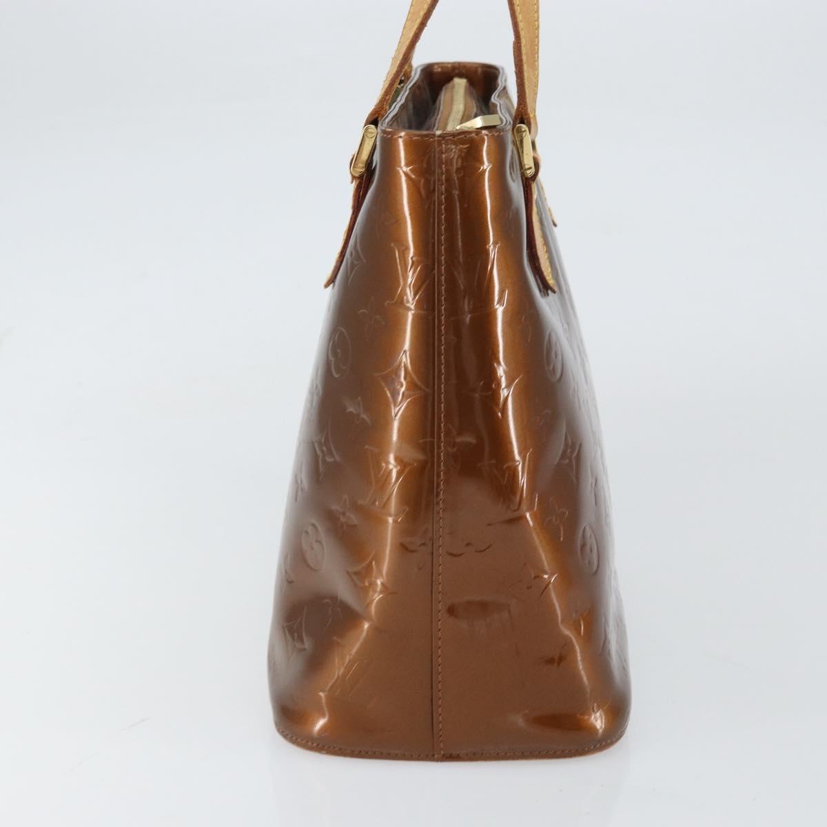 LOUIS VUITTON Monogram Vernis Houston Hand Bag Bronze M91122 LV Auth 160431