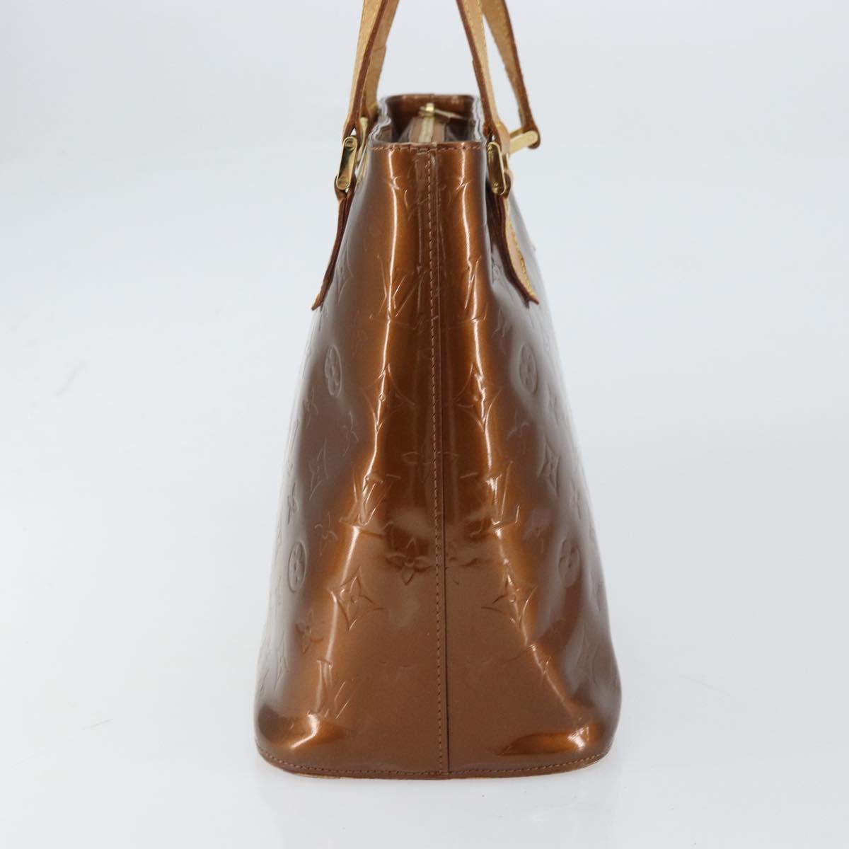 LOUIS VUITTON Monogram Vernis Houston Hand Bag Bronze M91122 LV Auth 160431