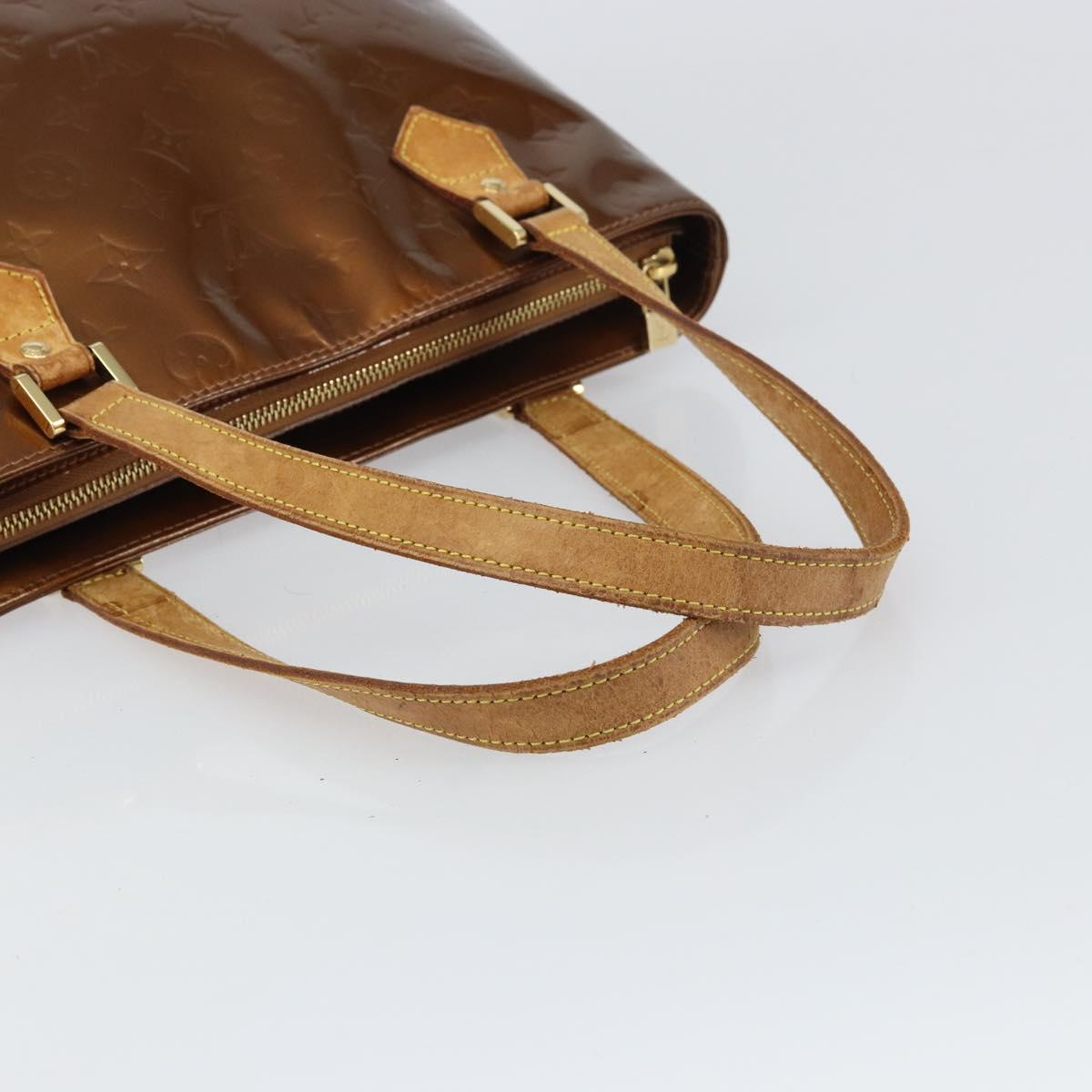 LOUIS VUITTON Monogram Vernis Houston Hand Bag Bronze M91122 LV Auth 160431