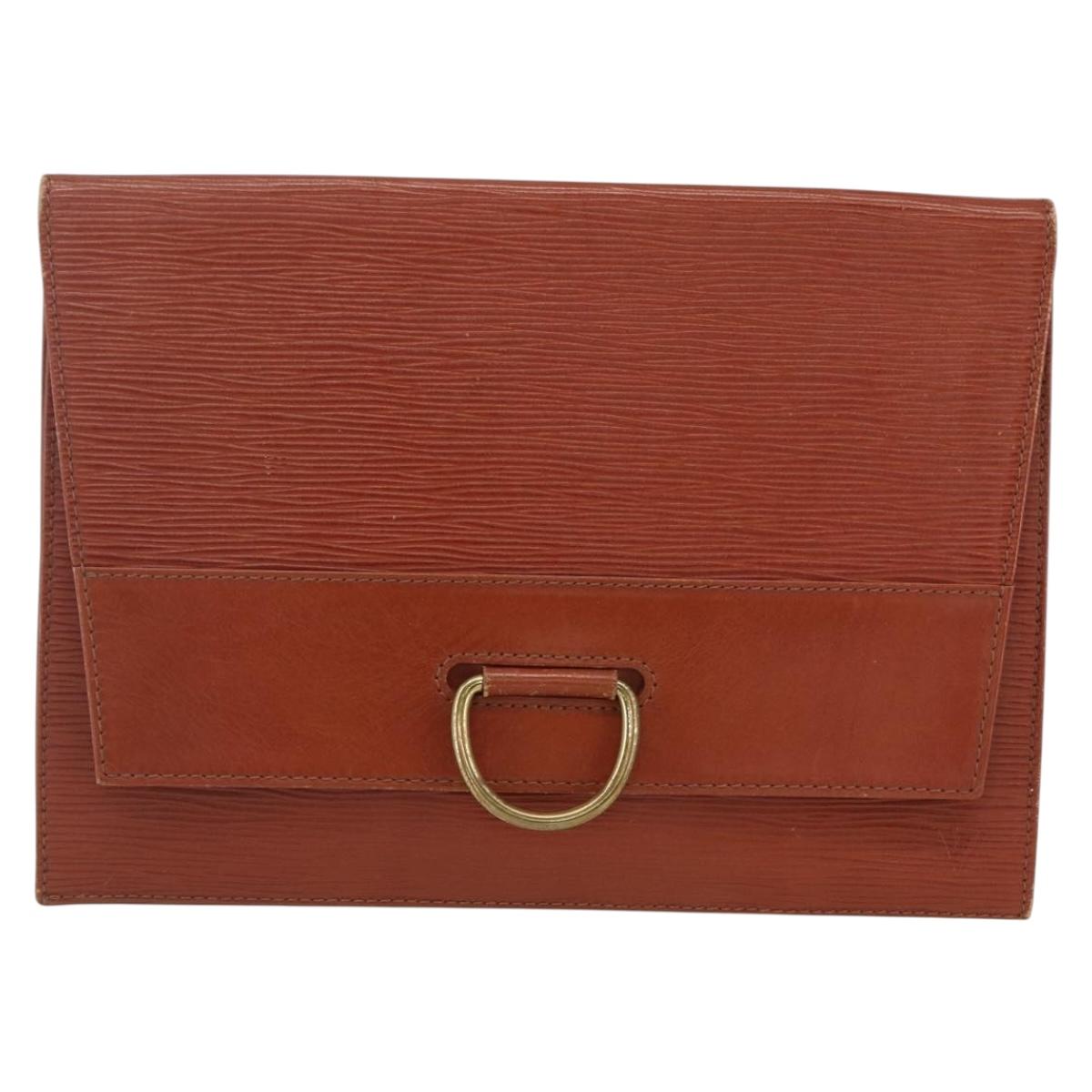 LOUIS VUITTON Epi Jena Clutch Bag Brown M52723 LV Auth 160441