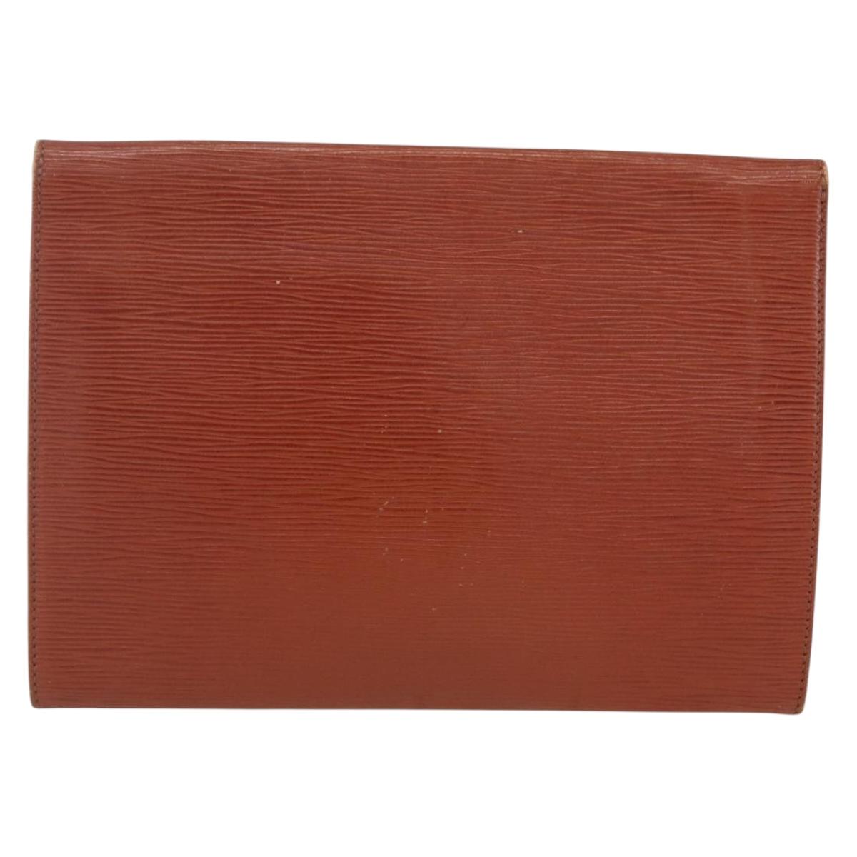 LOUIS VUITTON Epi Jena Clutch Bag Brown M52723 LV Auth 160441