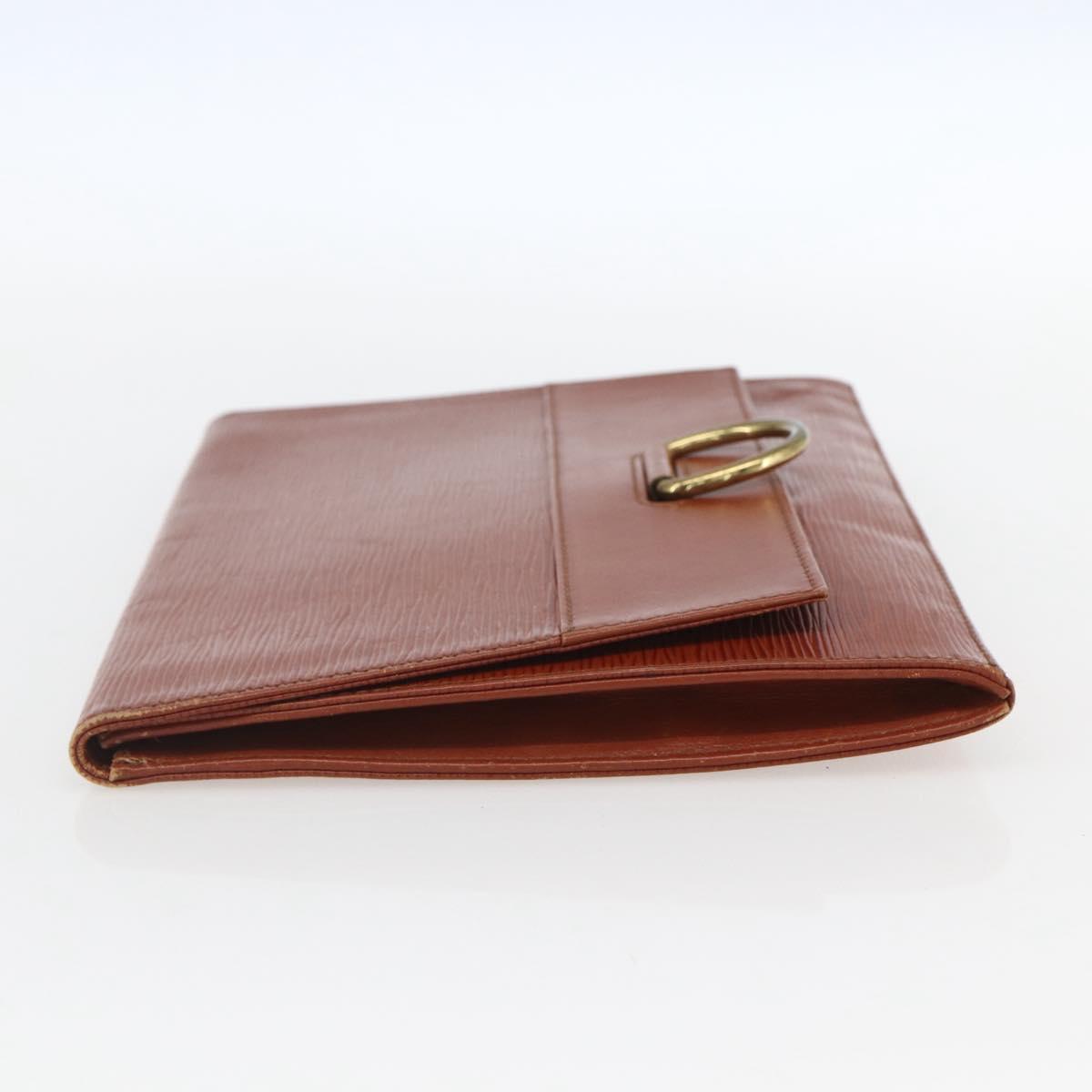 LOUIS VUITTON Epi Jena Clutch Bag Brown M52723 LV Auth 160441