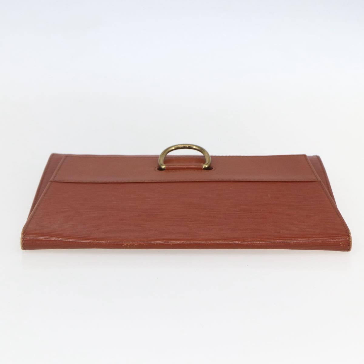 LOUIS VUITTON Epi Jena Clutch Bag Brown M52723 LV Auth 160441