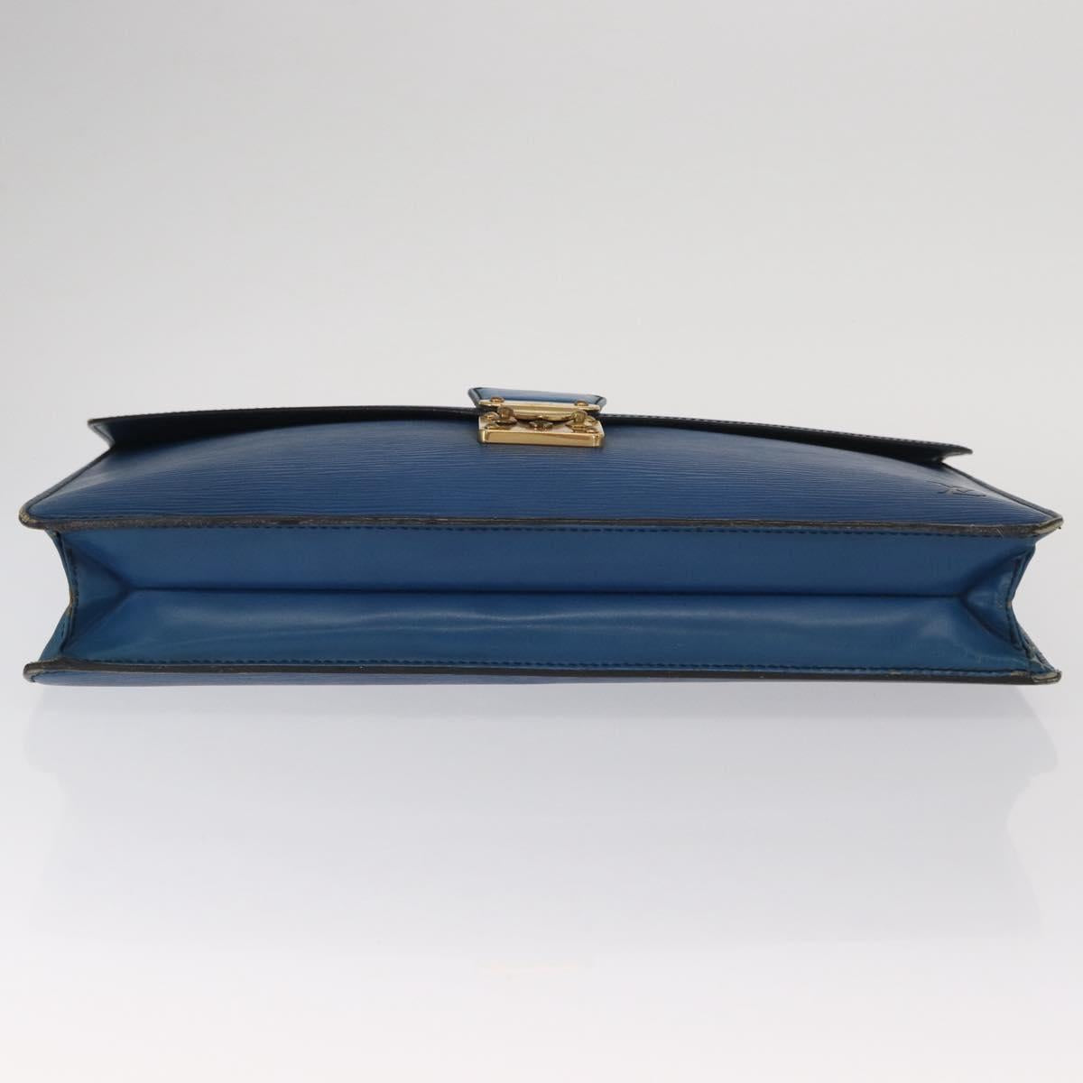 LOUIS VUITTON Epi Porte Documents Bandouliere Bag Toledo Blue LV Auth 160443