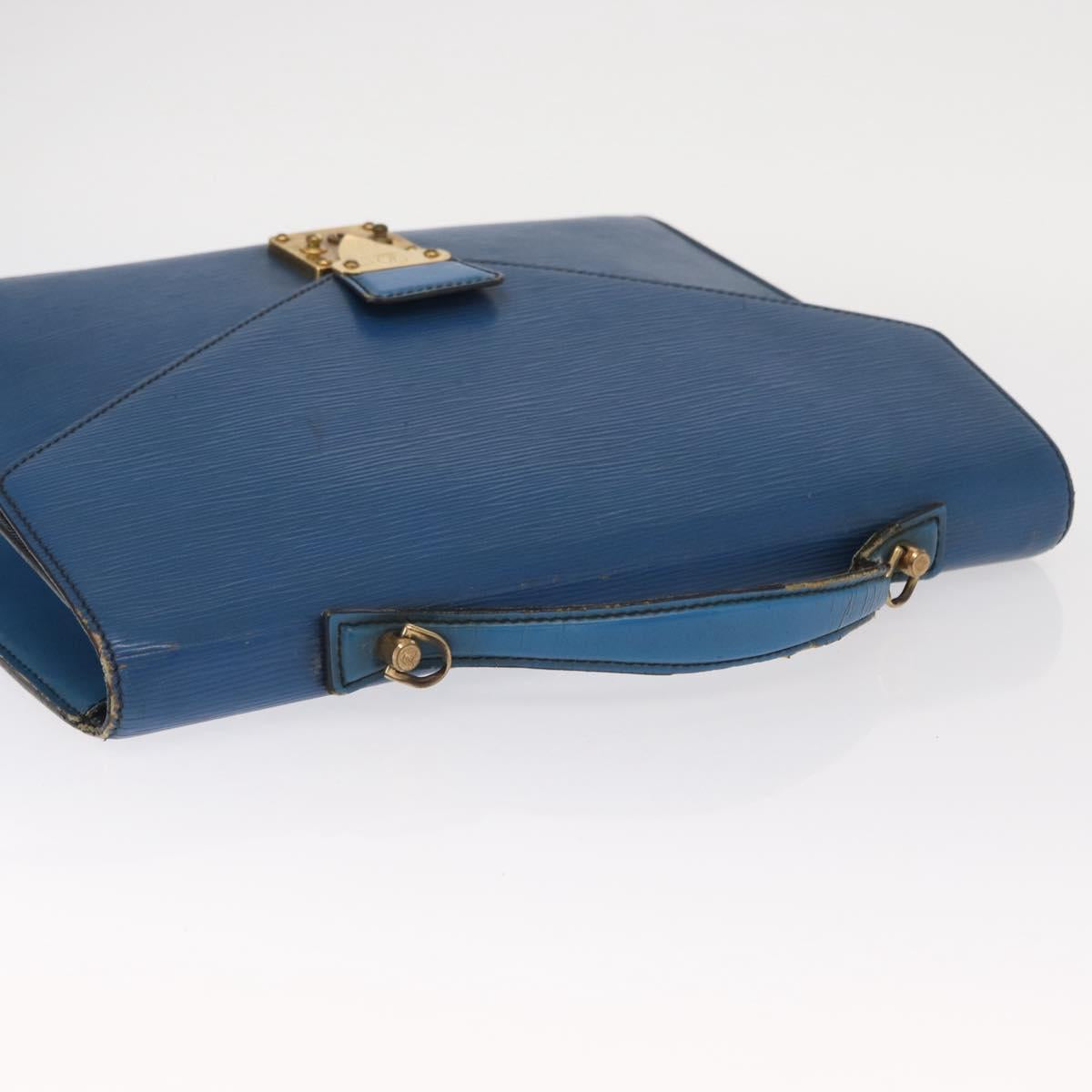 LOUIS VUITTON Epi Porte Documents Bandouliere Bag Toledo Blue LV Auth 160443