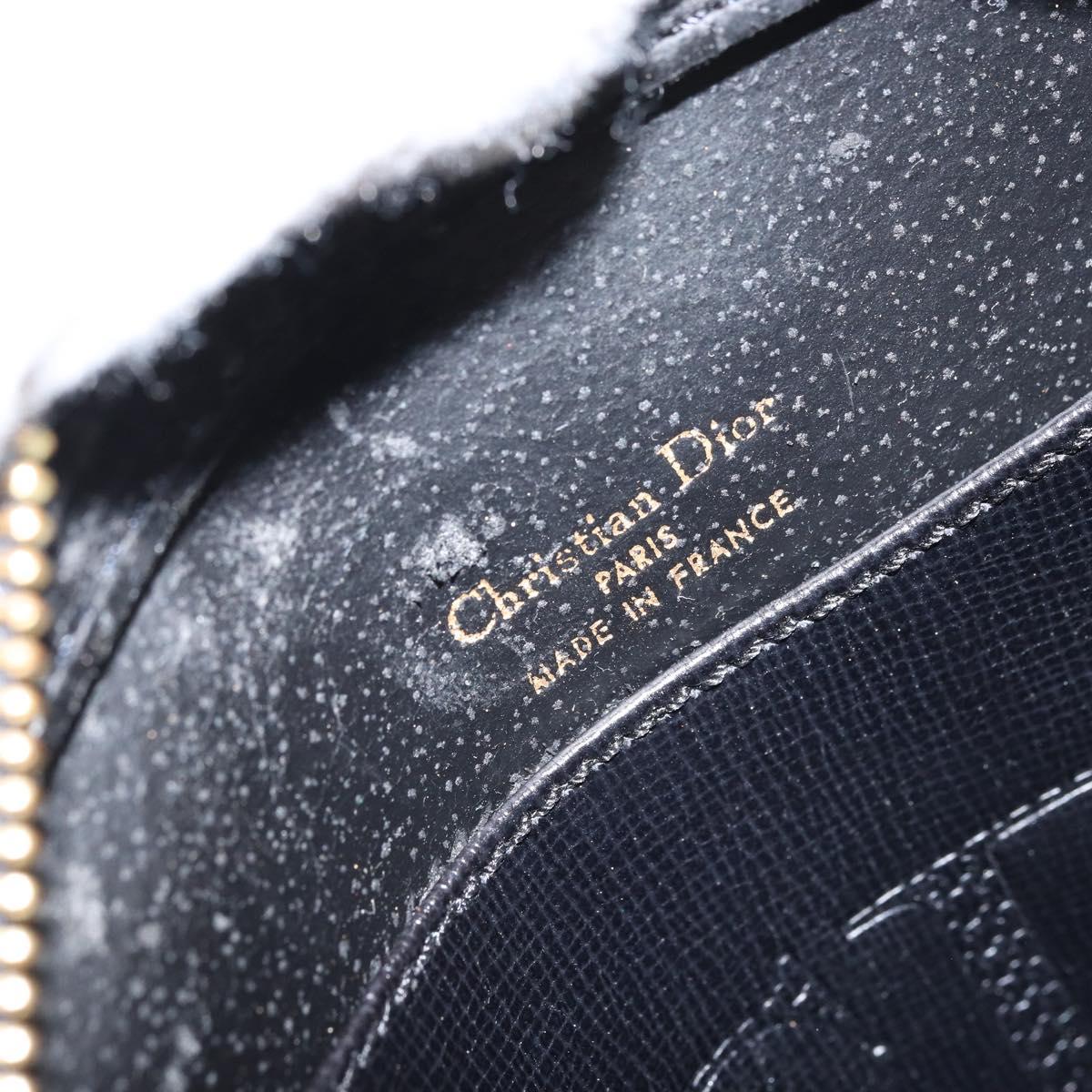 Christian Dior Shoulder Bag Leather Black Gold Auth 160468