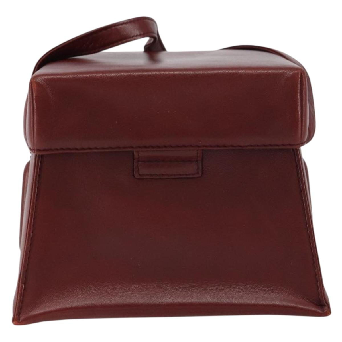 LOEWE Anagram Shoulder Bag Leather Red Gold Auth 160470