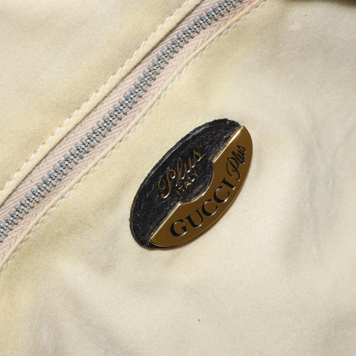 GUCCI Boston Bag Leather Black Gold Auth 160471