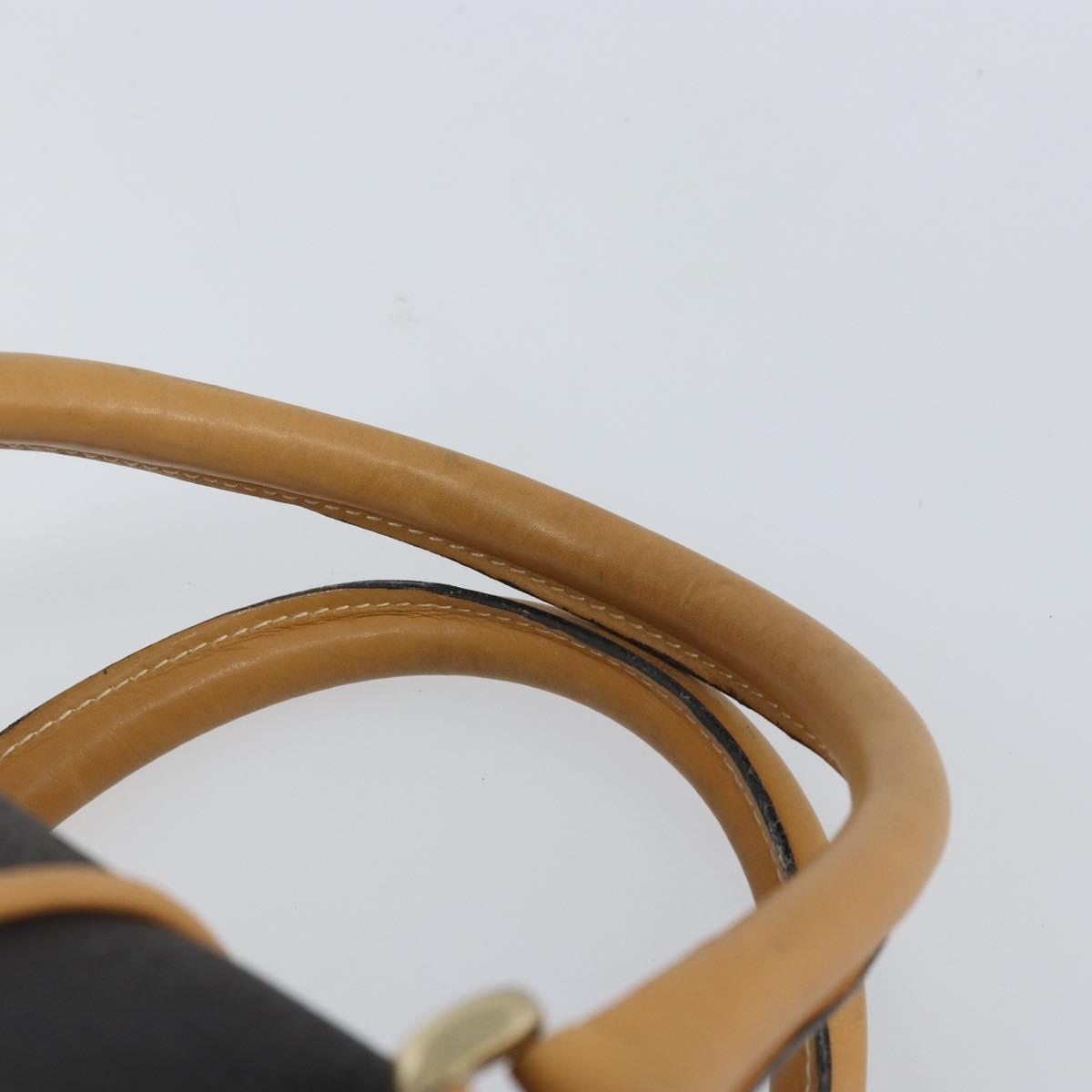 GUCCI Boston Bag Leather Black Gold Auth 160471