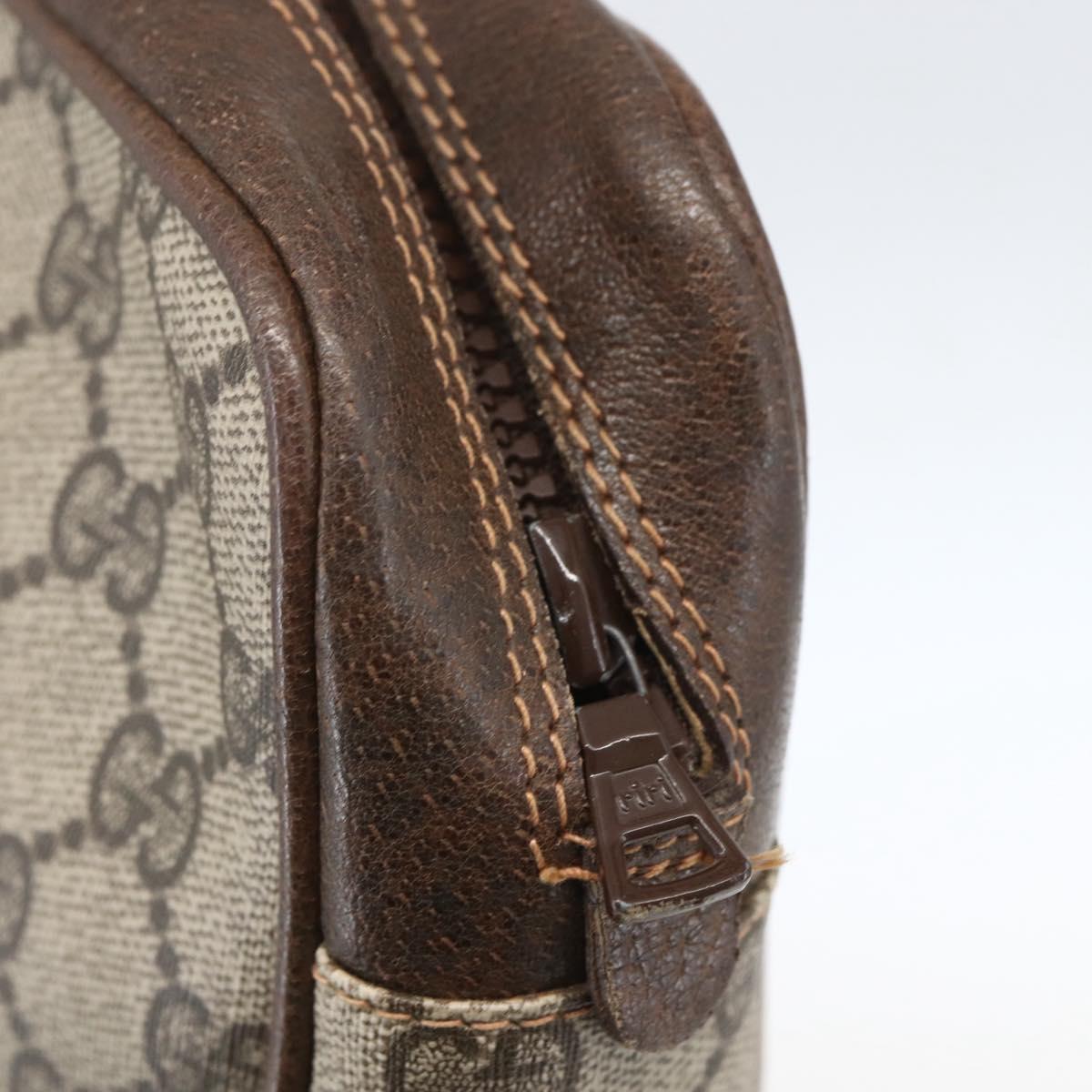 GUCCI GG Supreme Web Sherry Line Clutch Bag PVC Beige 27 004 998 Auth 160473