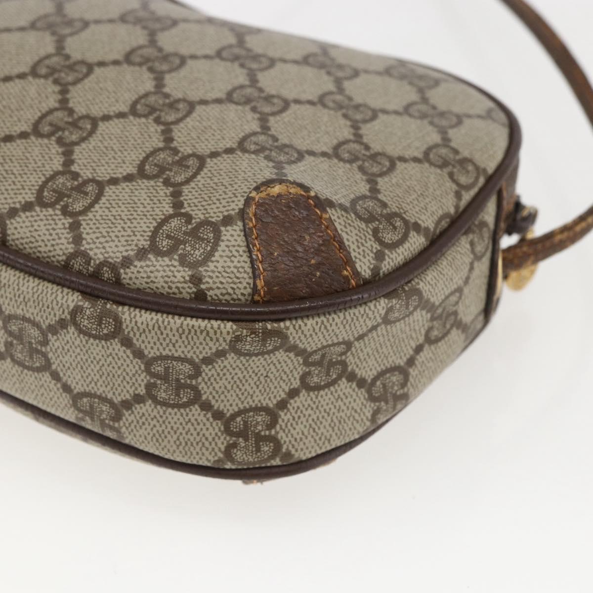 GUCCI GG Supreme Web Sherry Line Bag PVC Beige Gold 89 02 066 Auth 160474