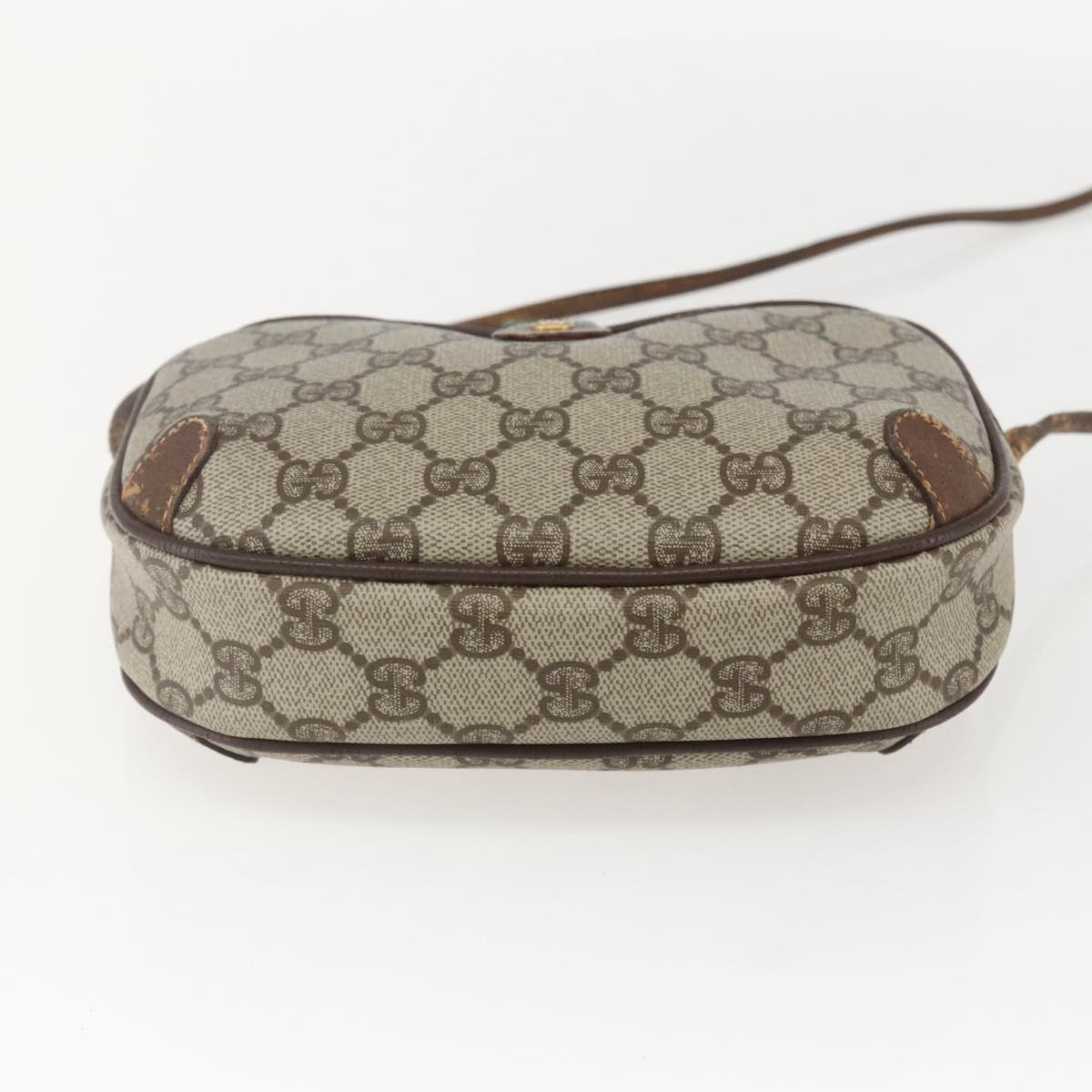 GUCCI GG Supreme Web Sherry Line Bag PVC Beige Gold 89 02 066 Auth 160474