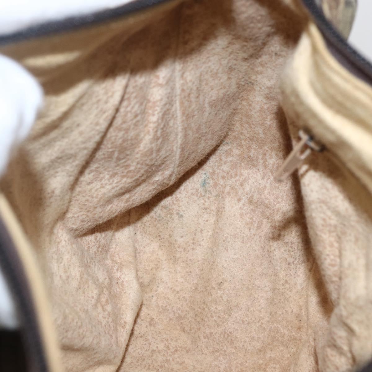 GUCCI GG Supreme Web Sherry Line Bag PVC Beige Gold 89 02 032 Auth 160476