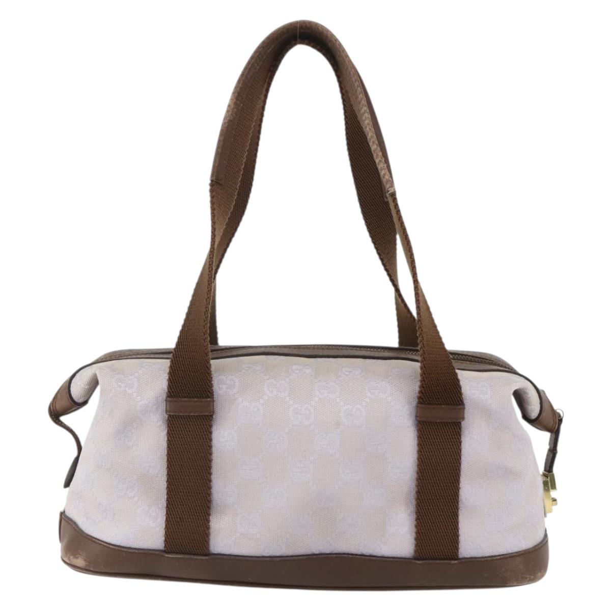 GUCCI GG Canvas Hand Bag Purple Gold 92734 Auth 160481