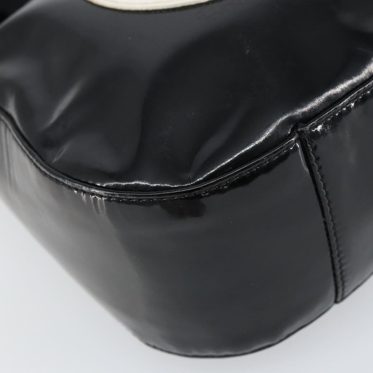 GUCCI Shoulder Bag Enamel Black Auth 160485
