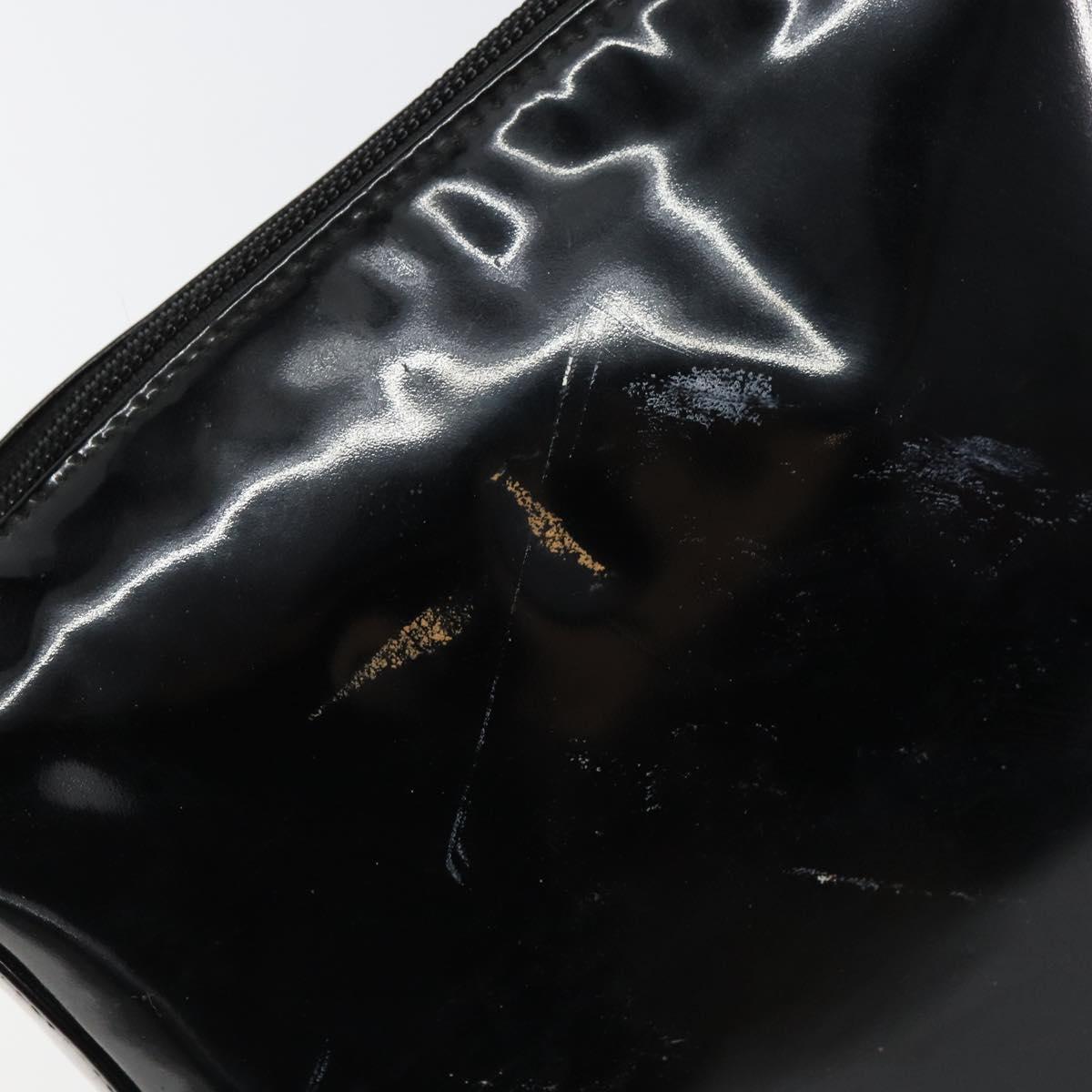 GUCCI Shoulder Bag Enamel Black Auth 160485