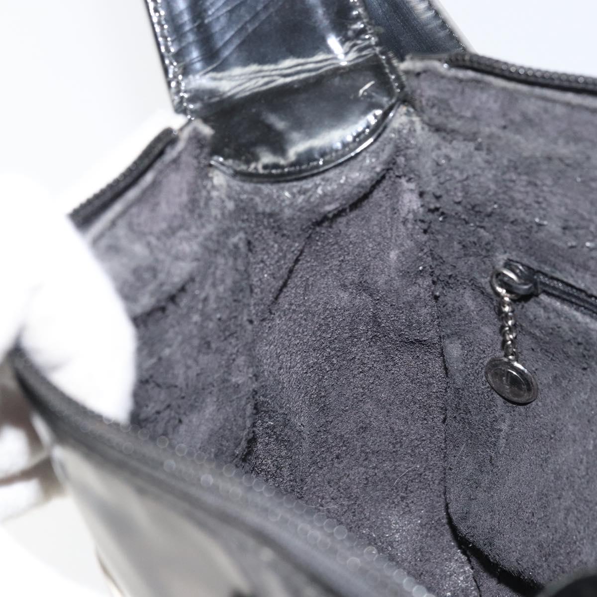 GUCCI Shoulder Bag Enamel Black Auth 160485