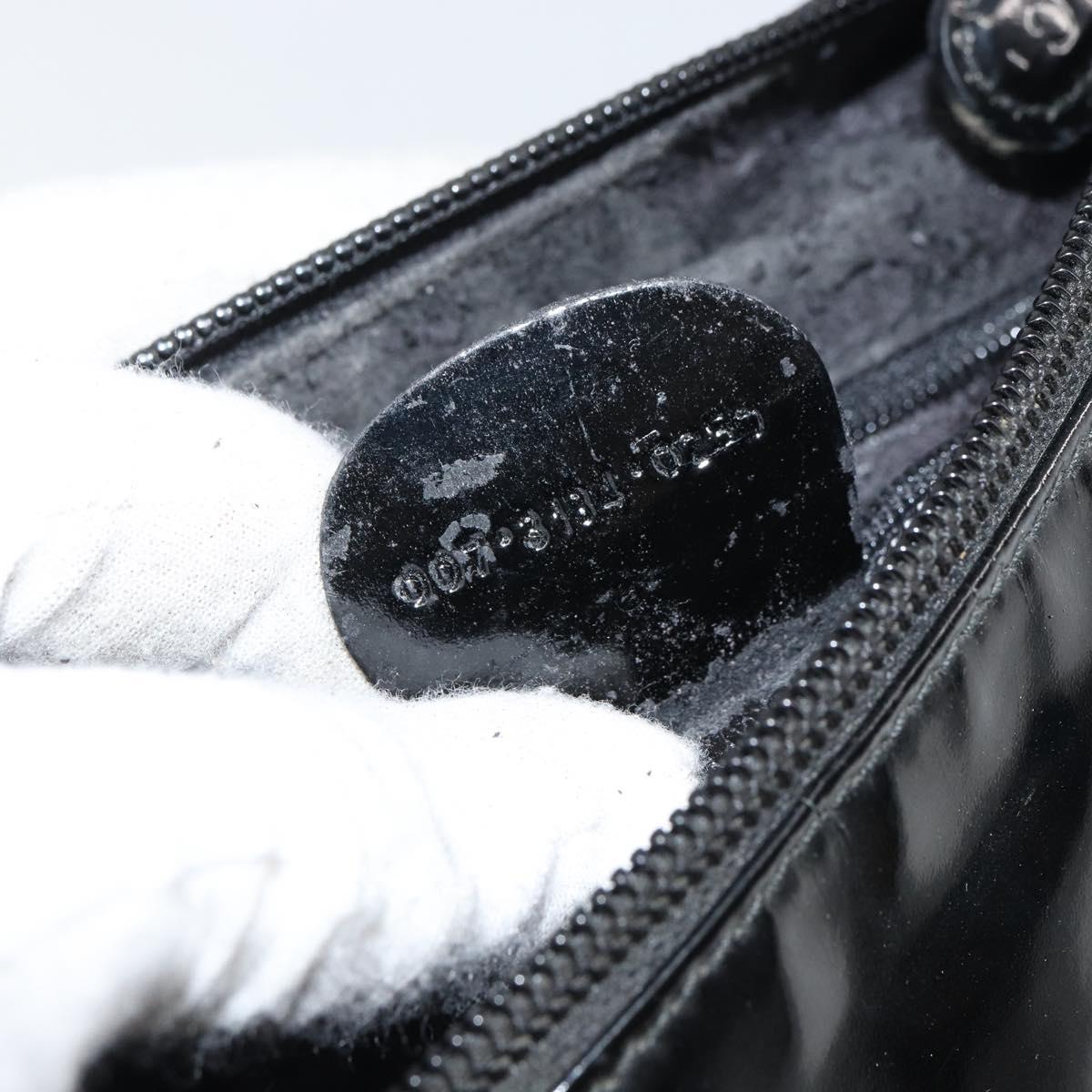 GUCCI Shoulder Bag Enamel Black Auth 160485