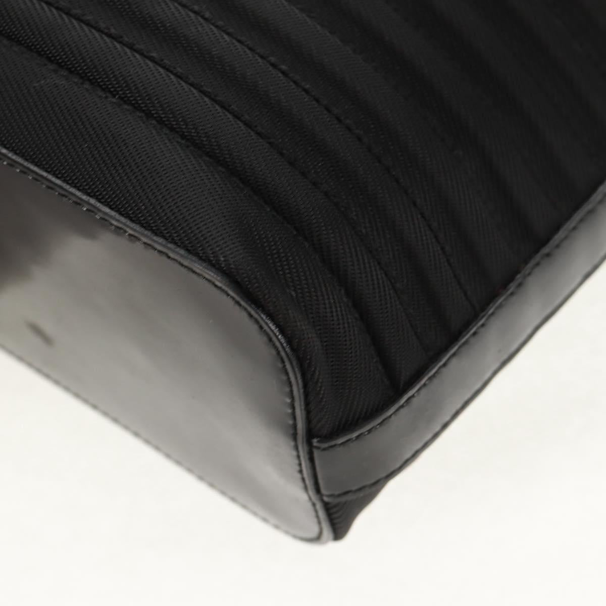 GUCCI Bamboo Hand Bag Nylon 2way Black Silver 000 1705 0588 Auth 160486