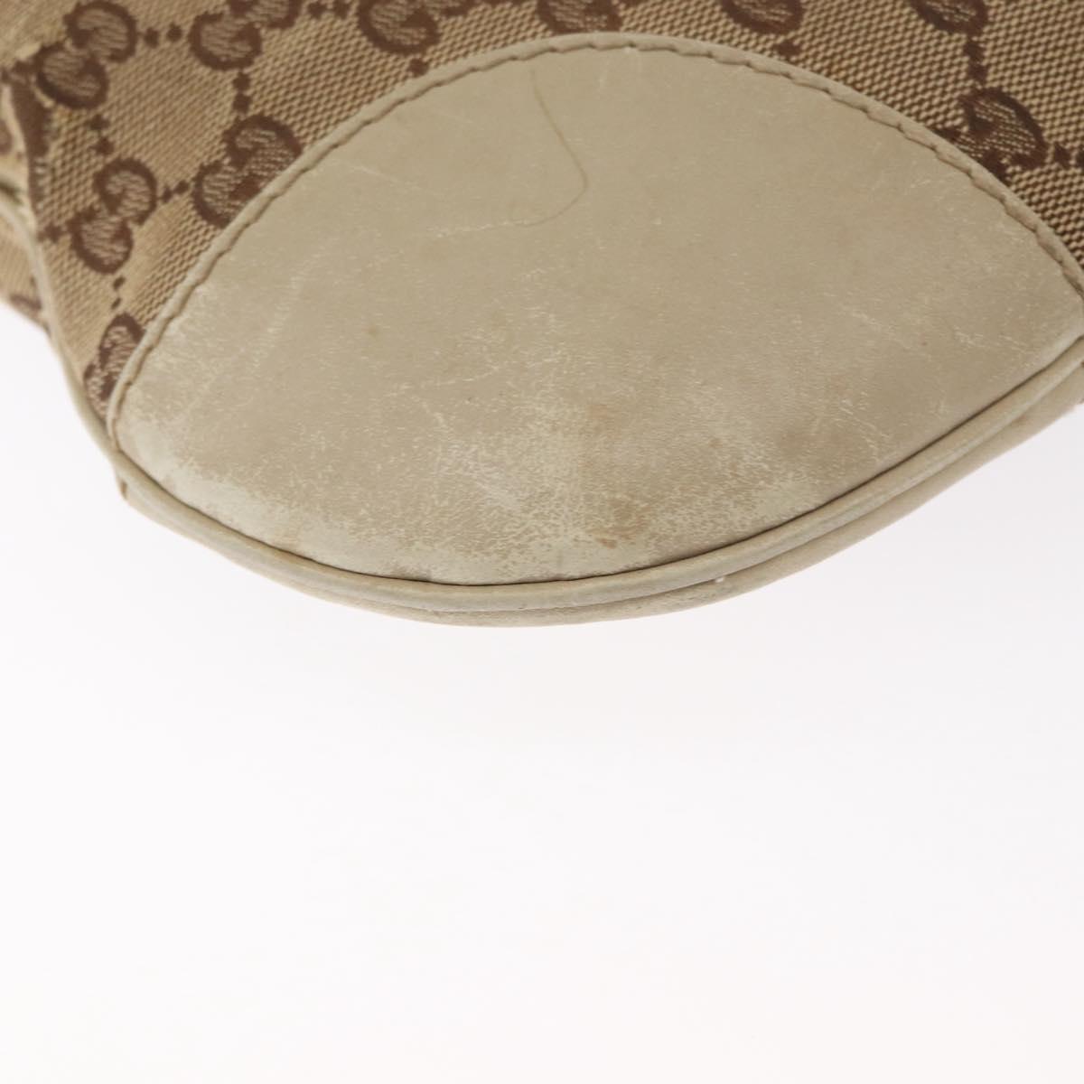 GUCCI GG Canvas Web Sherry Line Shoulder Bag Beige Gold 257065 Auth 160488