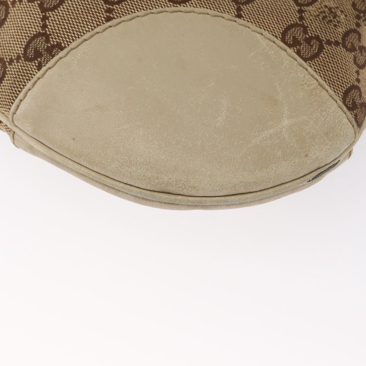 GUCCI GG Canvas Web Sherry Line Shoulder Bag Beige Gold 257065 Auth 160488