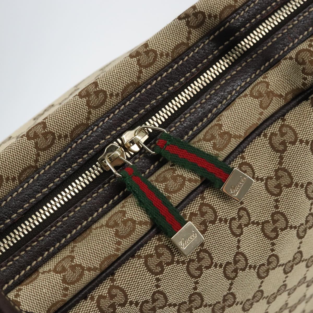 GUCCI GG Canvas Web Sherry Line Tote Bag Beige Gold 162881 Auth 160492
