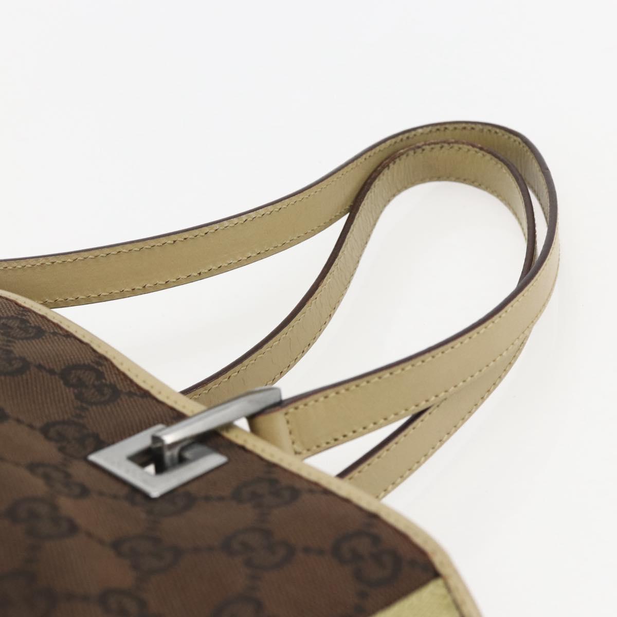 GUCCI GG Canvas Tote Bag Beige Silver 31244 Auth 160494