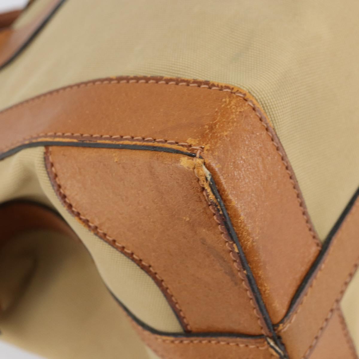 GUCCI Web Sherry Line Boston Bag Canvas Beige Gold Auth 160502