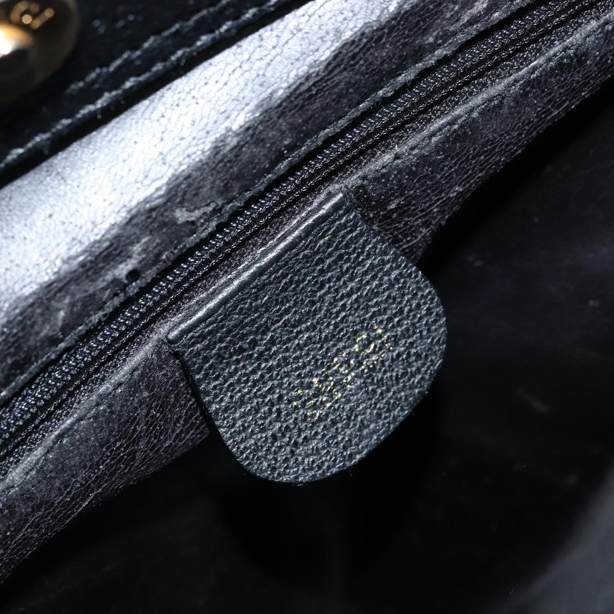 GUCCI Bamboo Hand Bag Suede Leather Black Gold 002 1186 0260 Auth 160503