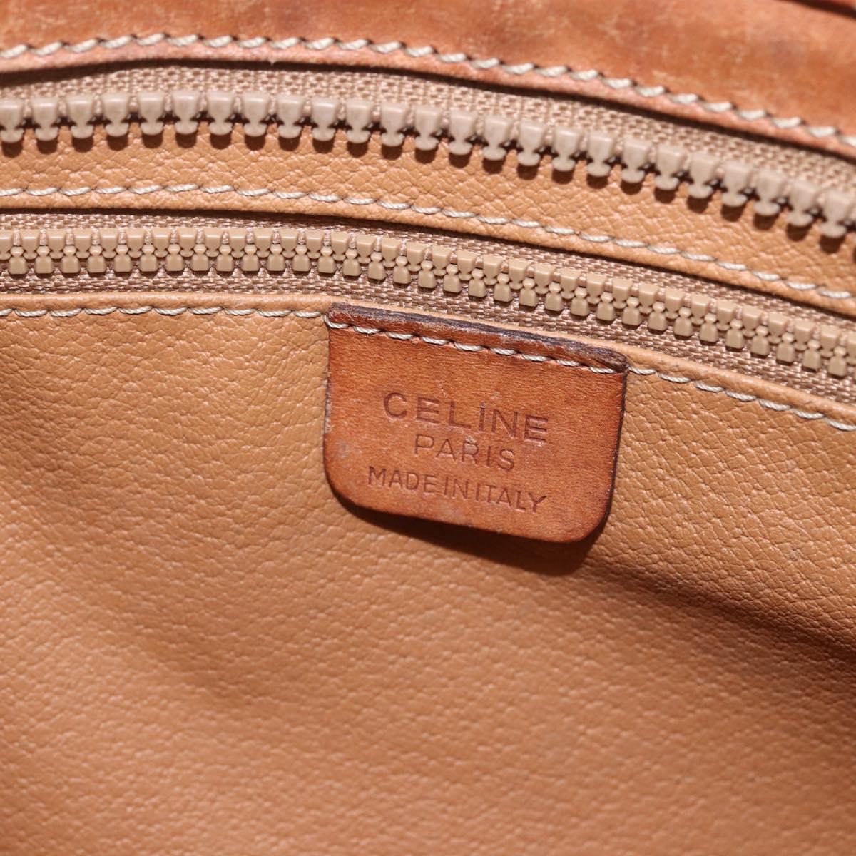 CELINE Macadam Canvas Tote Bag PVC Leather Brown Gold Auth 160508