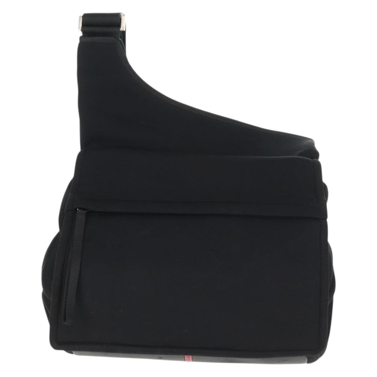 PRADA Sports Shoulder Bag Nylon Black Silver Auth 160515