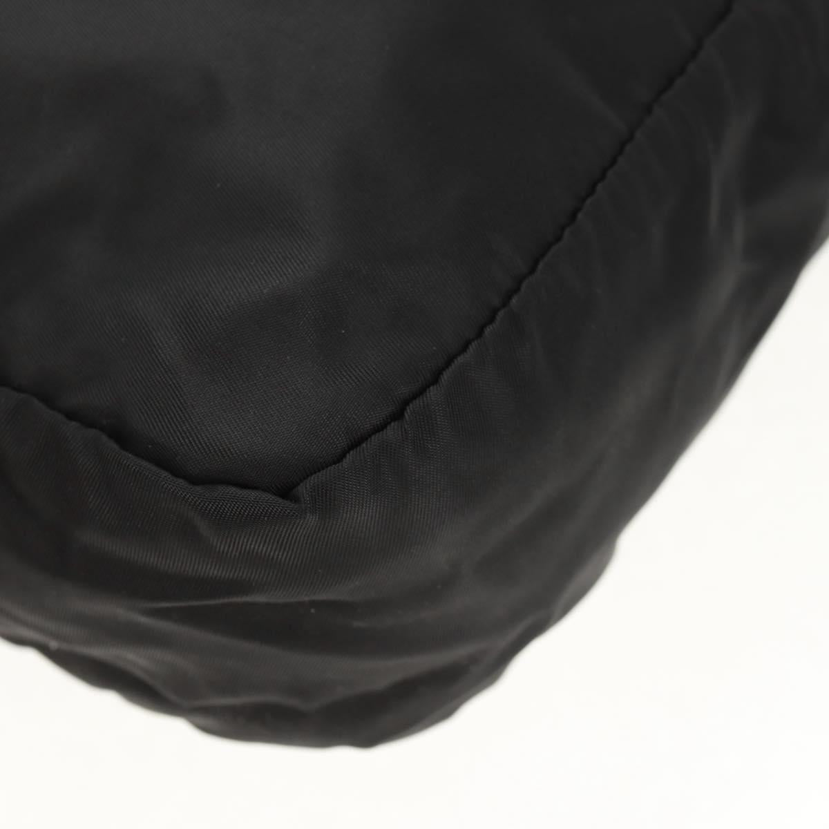 PRADA Shoulder Bag Nylon Black Silver Auth 160516