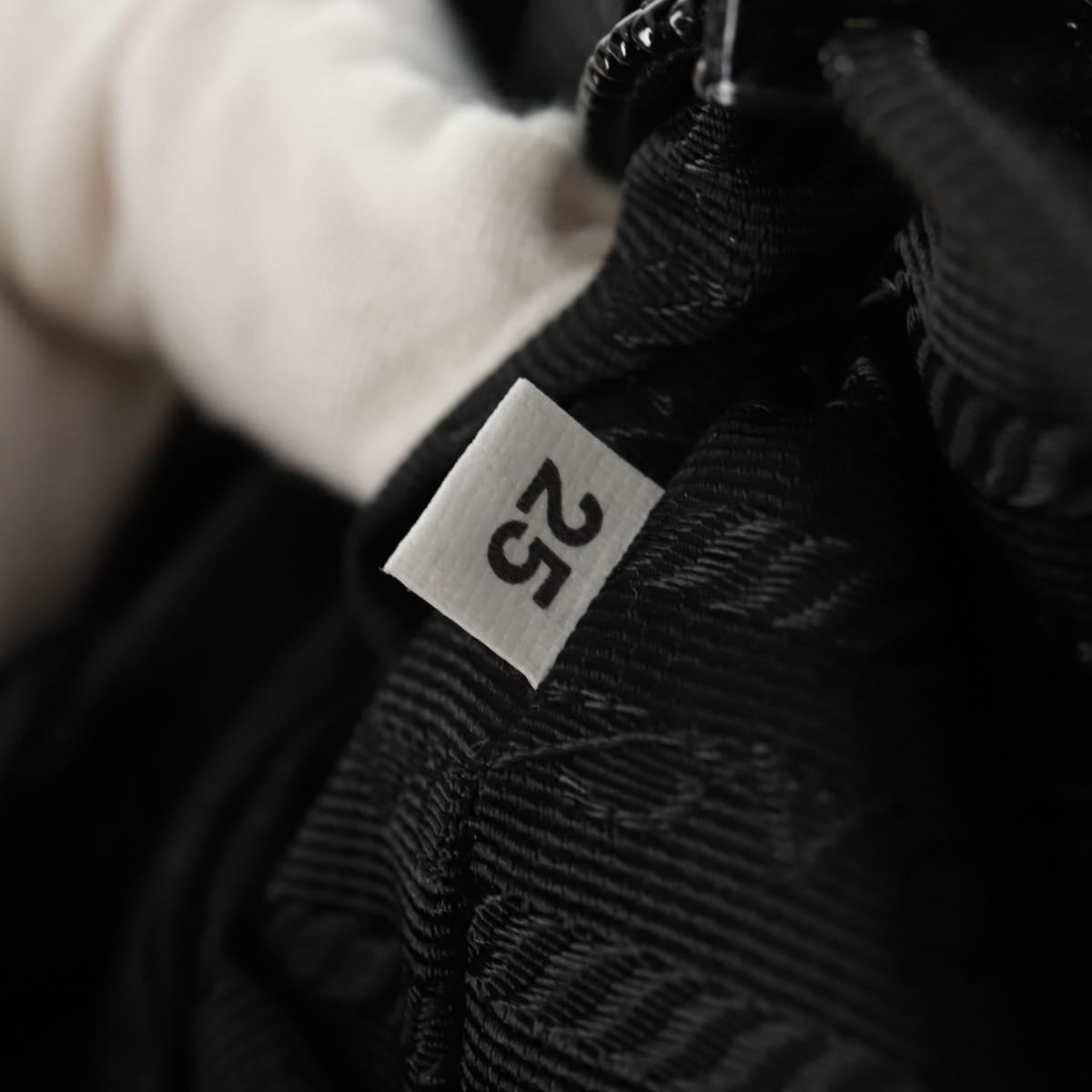PRADA Shoulder Bag Nylon Black Silver Auth 160516