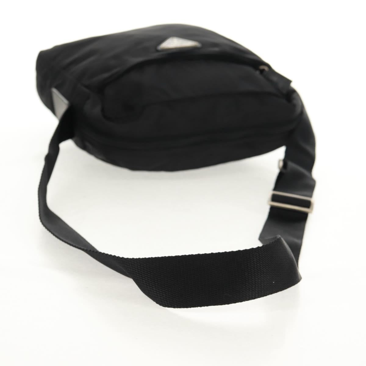 PRADA Shoulder Bag Nylon Black Silver Auth 160516