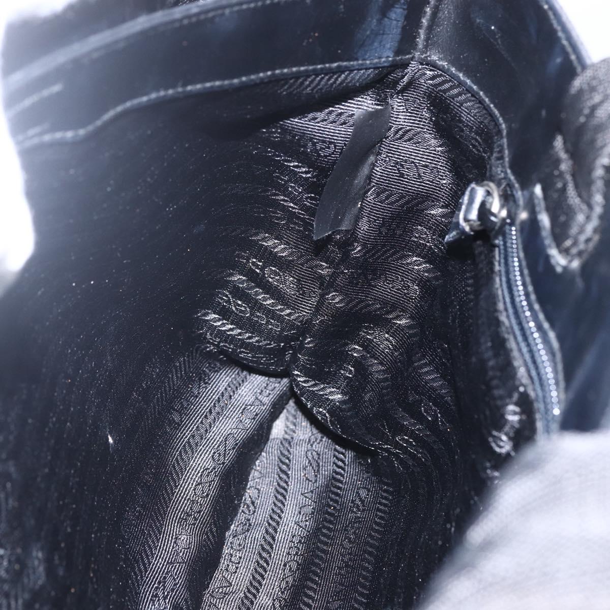 PRADA Sports Backpack Canvas Black Silver Auth 160521